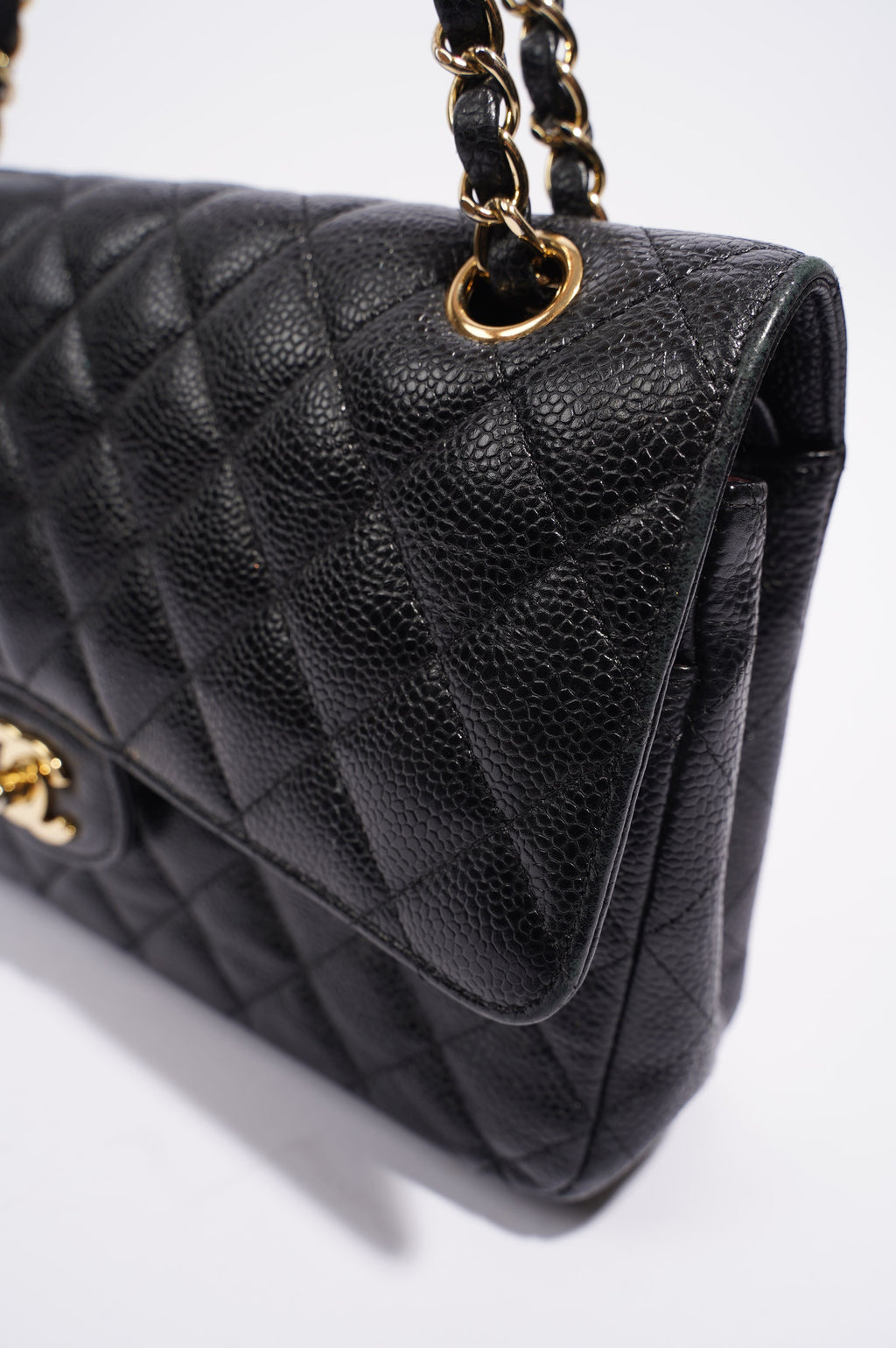 Chanel Womens Classic Flap Black Caviar Medium