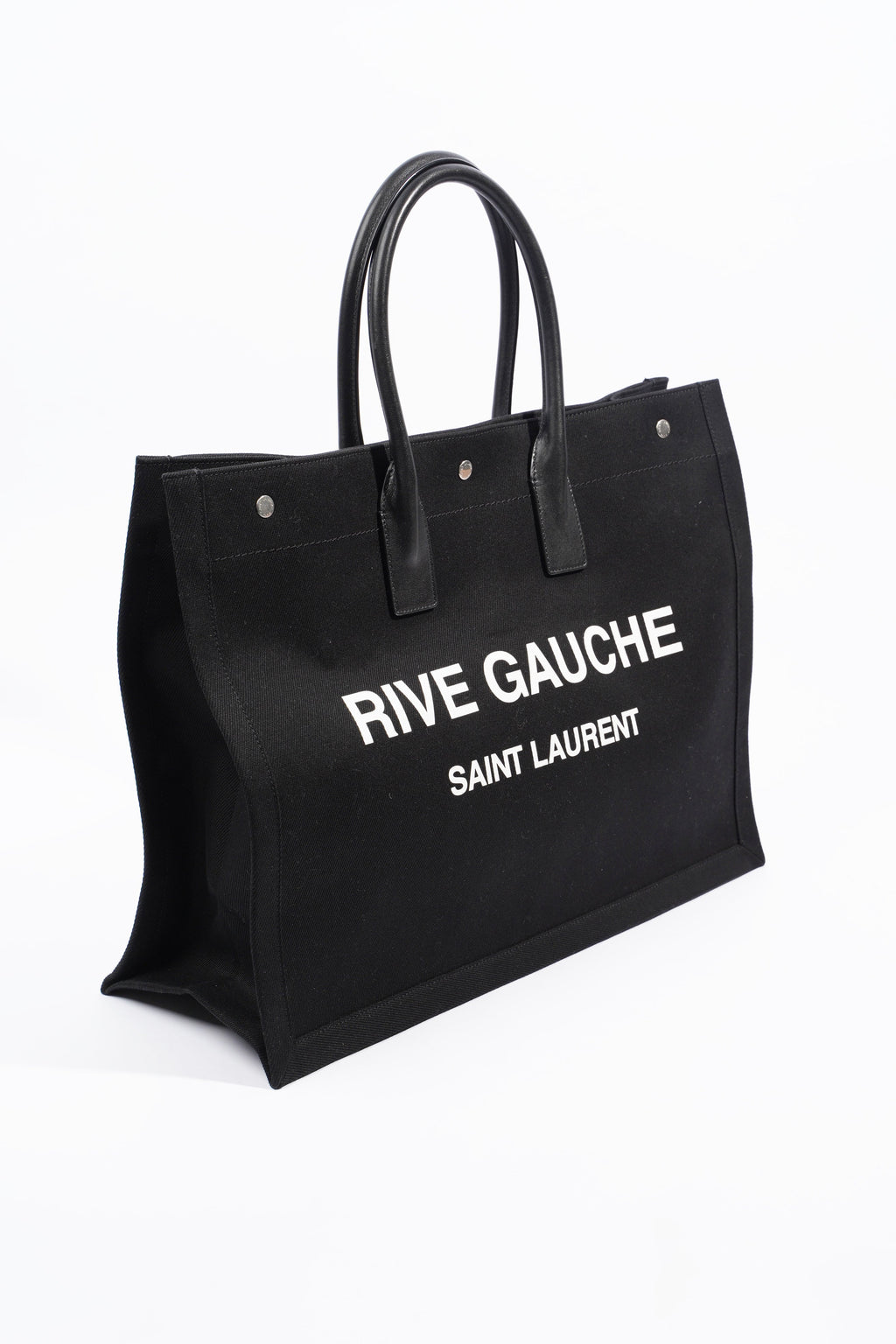 Saint Laurent Rive Gauche Tote Black Canvas Large