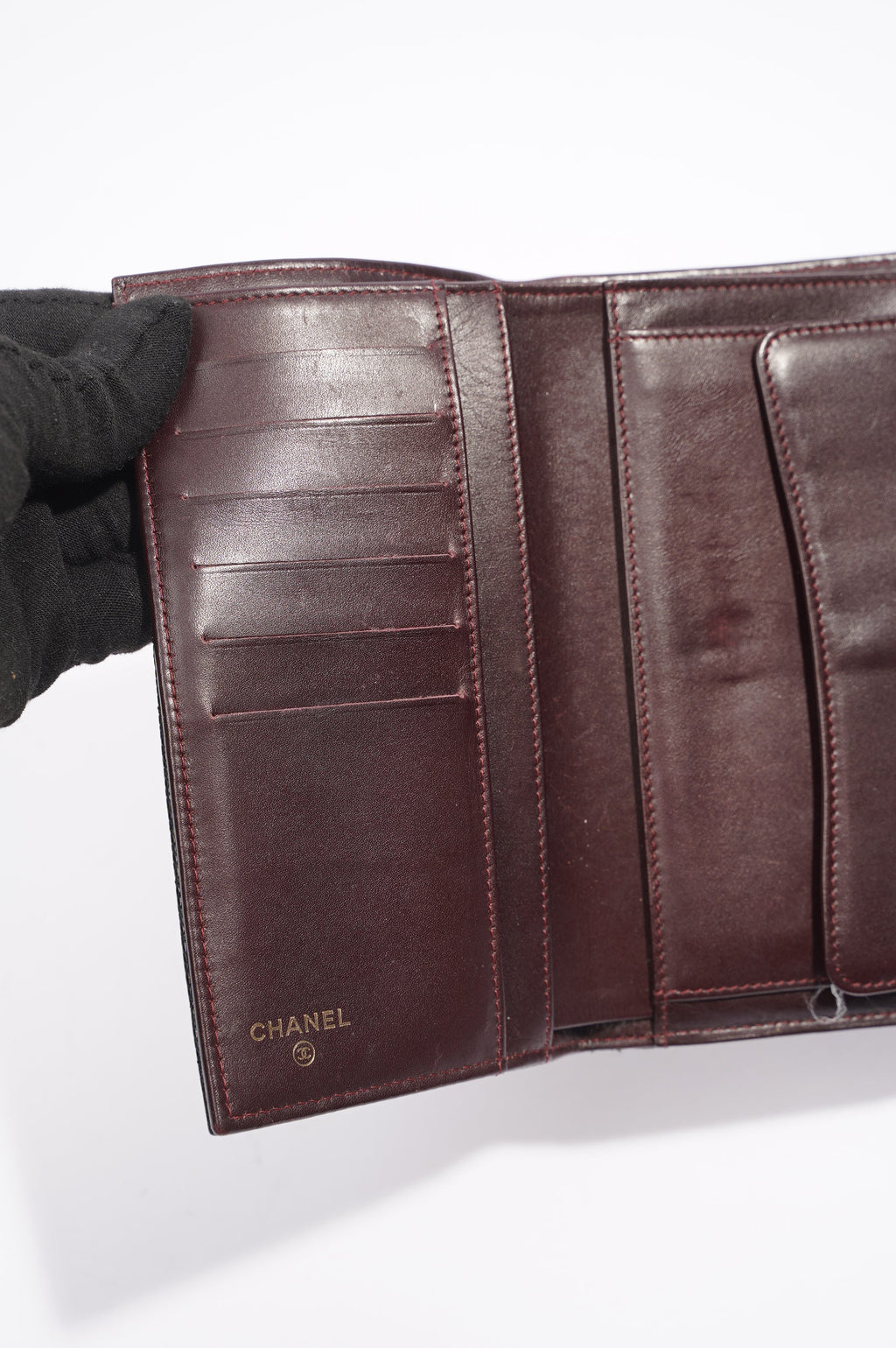 Chanel Quilted Classic Flap Wallet Black Caviar Leather
