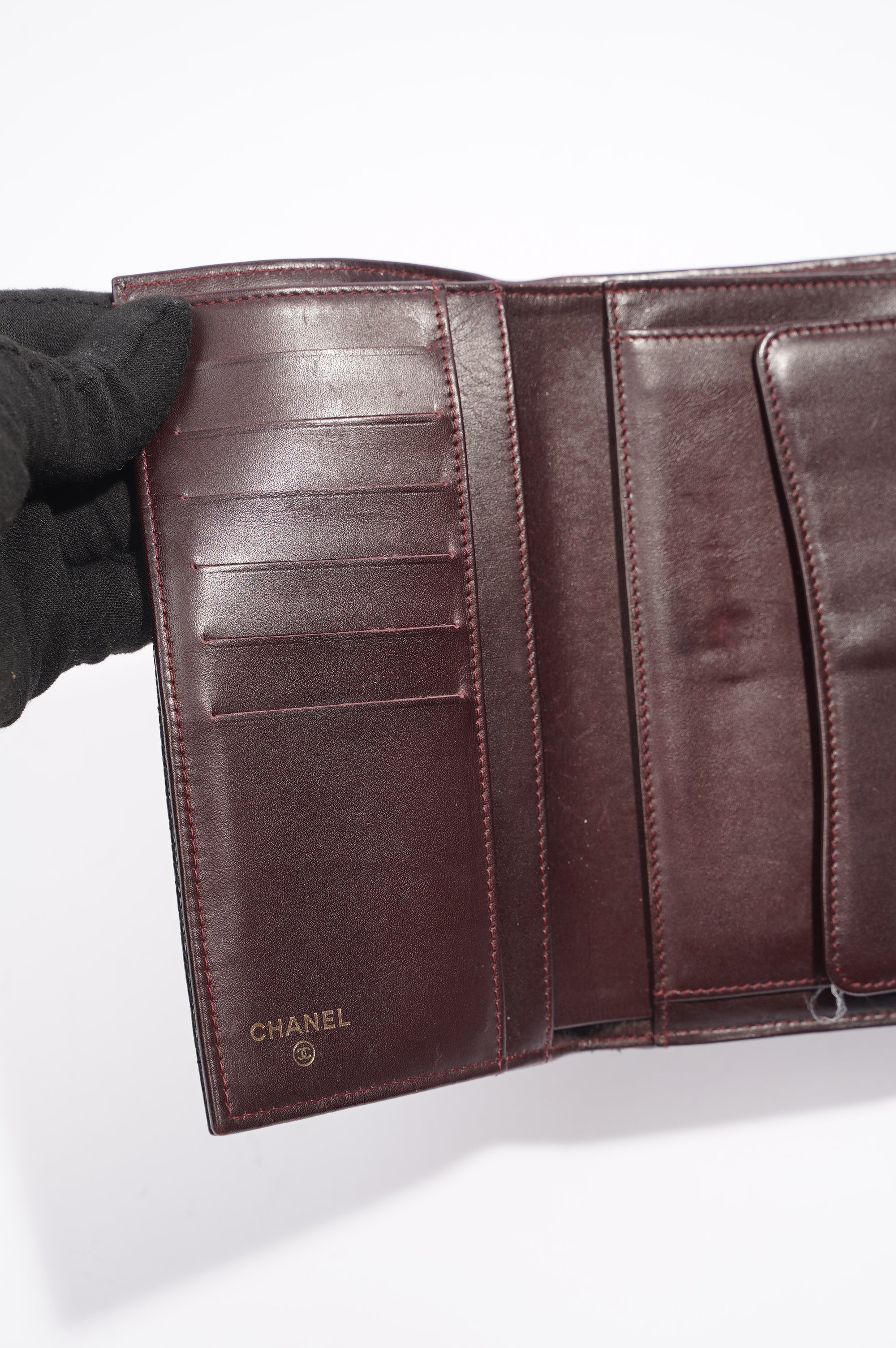 Chanel Quilted Classic Flap Wallet Black Caviar Leather