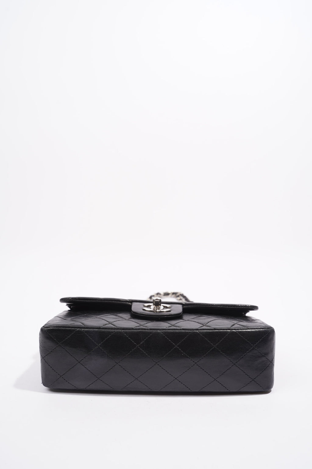 Chanel Womens Lambskin Double Flap Black Small