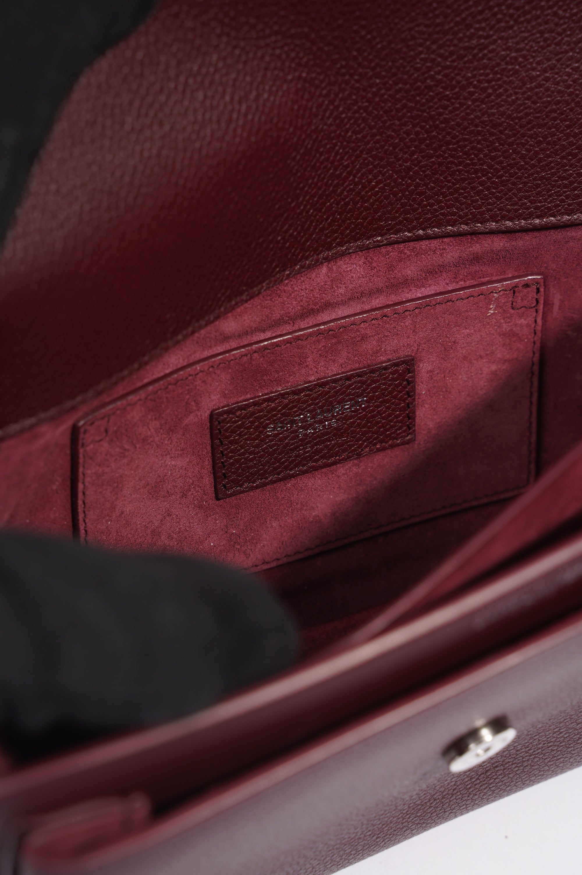Saint Laurent Womens Sunset Burgundy Leather Medium