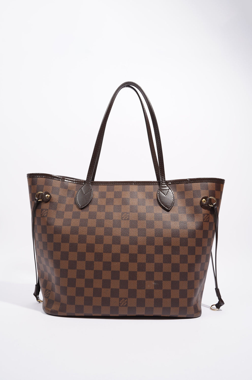 Louis Vuitton Womens Neverfull Bag Damier Ebene Canvas MM
