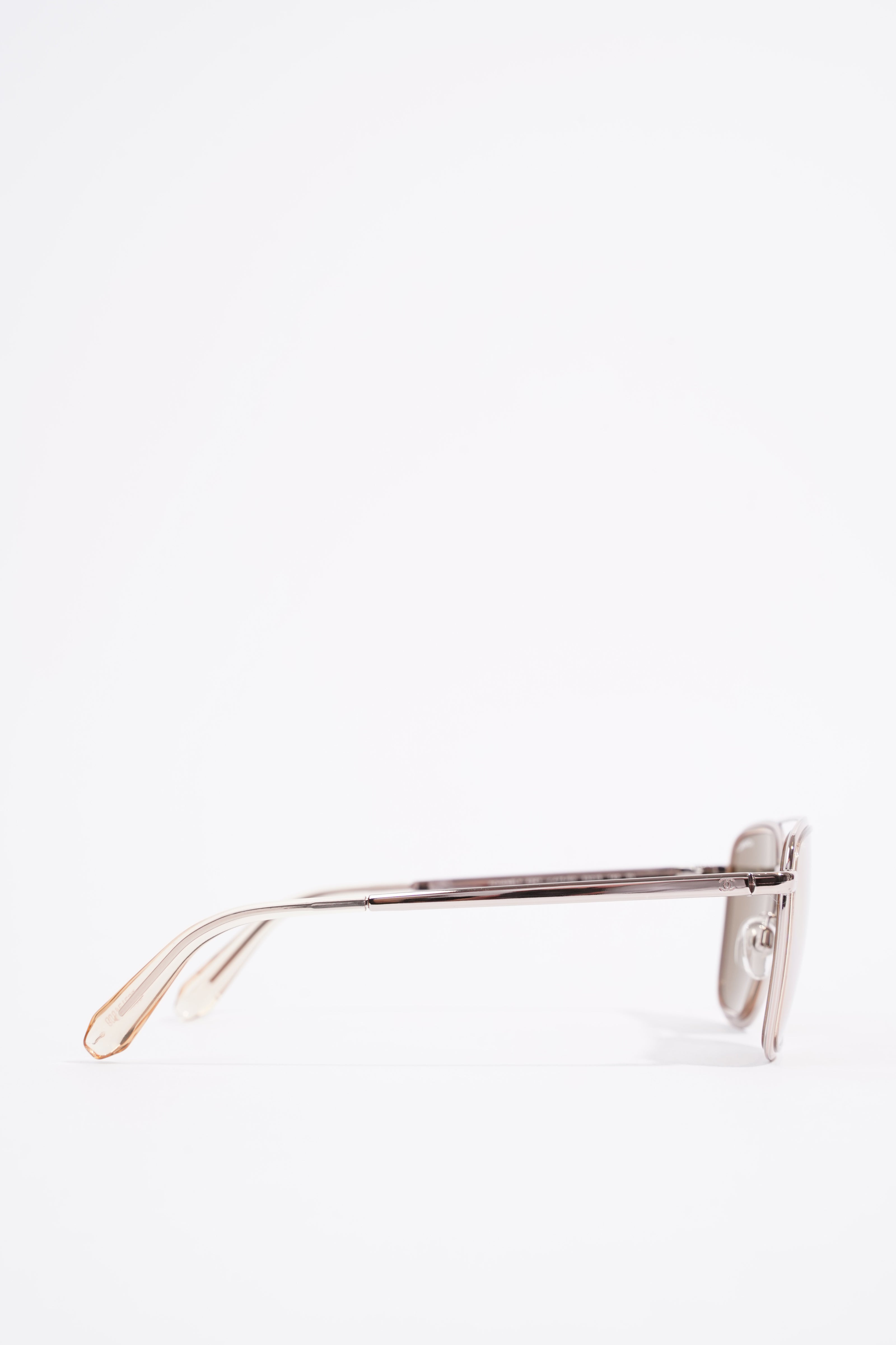 Chanel Metal Pilot Sunglasses Rose Gold Metal Acetate 140