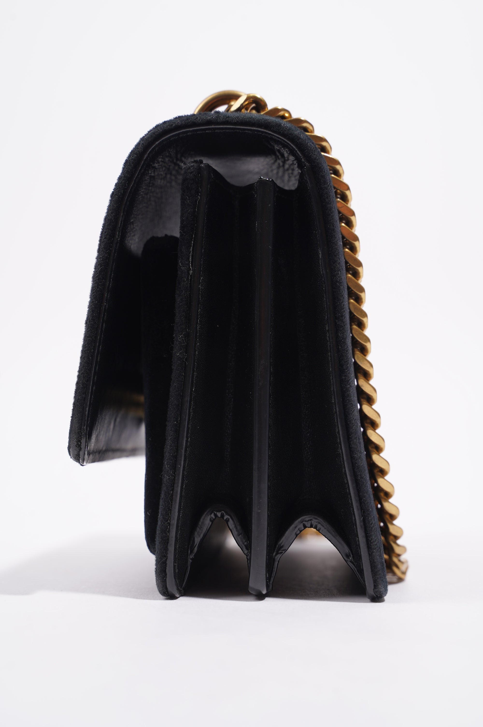 Saint Laurent Womens Sunset Black Velvet Small