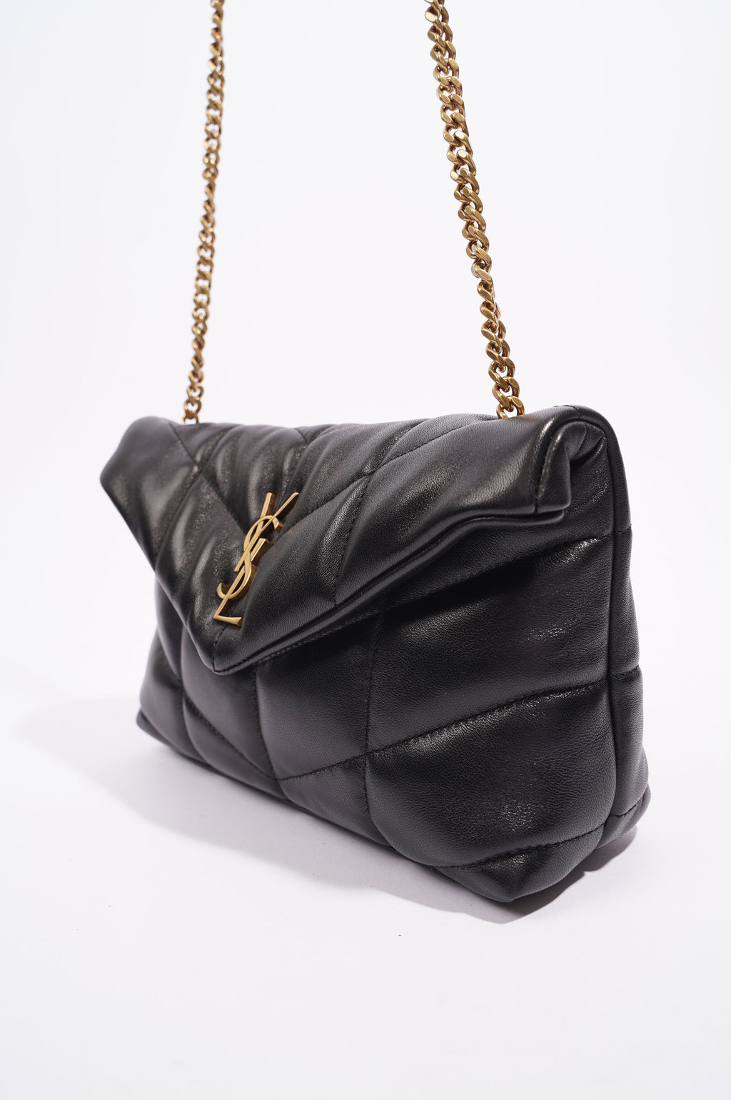 Saint Laurent Womens Loulou Toy Puffer Bag Black