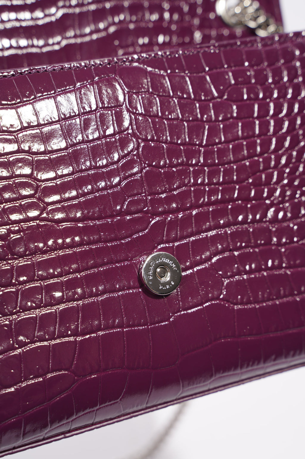 Saint Laurent Kate Tassle Bag Burgundy Croc Small