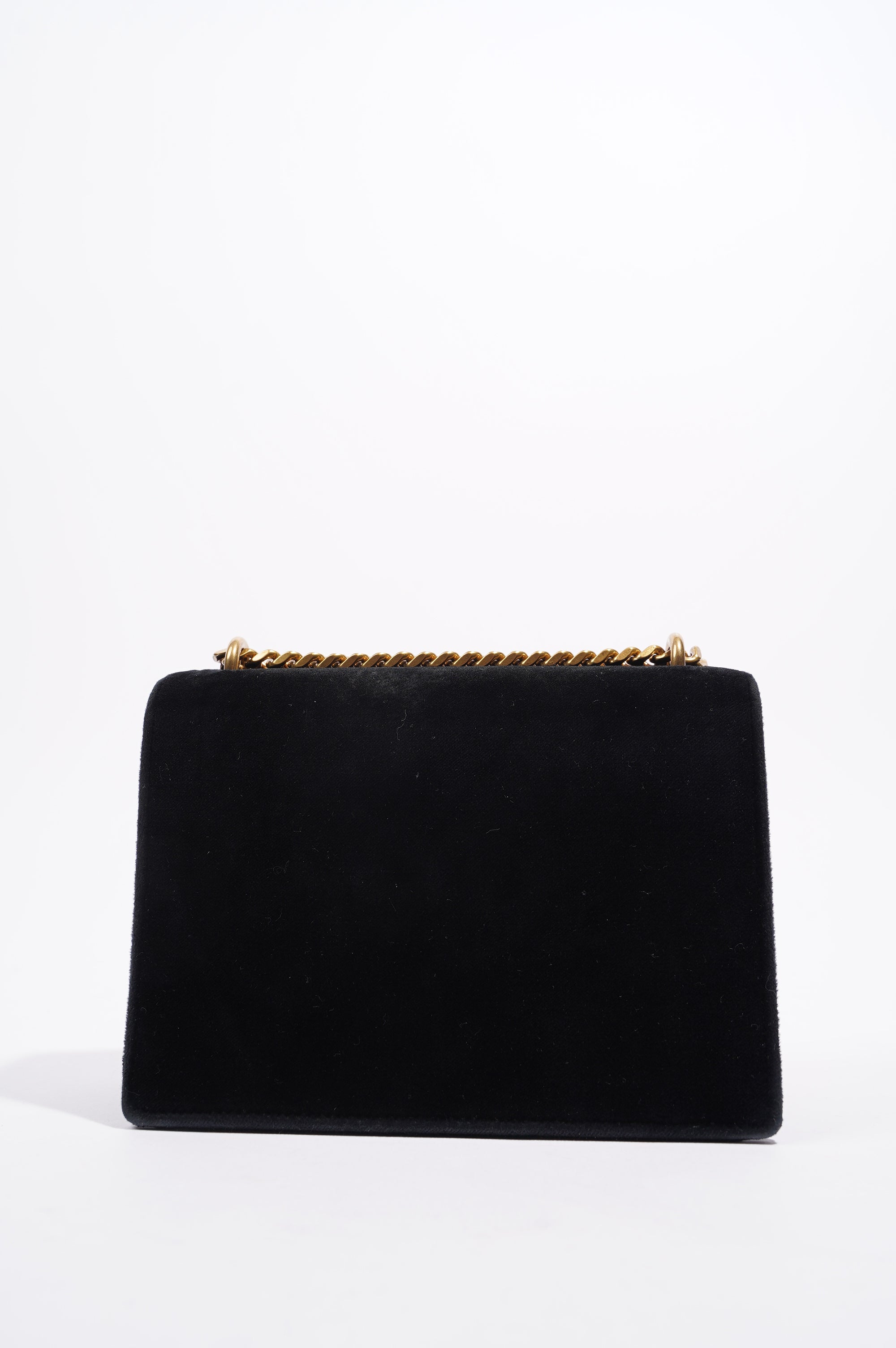 Saint Laurent Womens Sunset Black Velvet Small