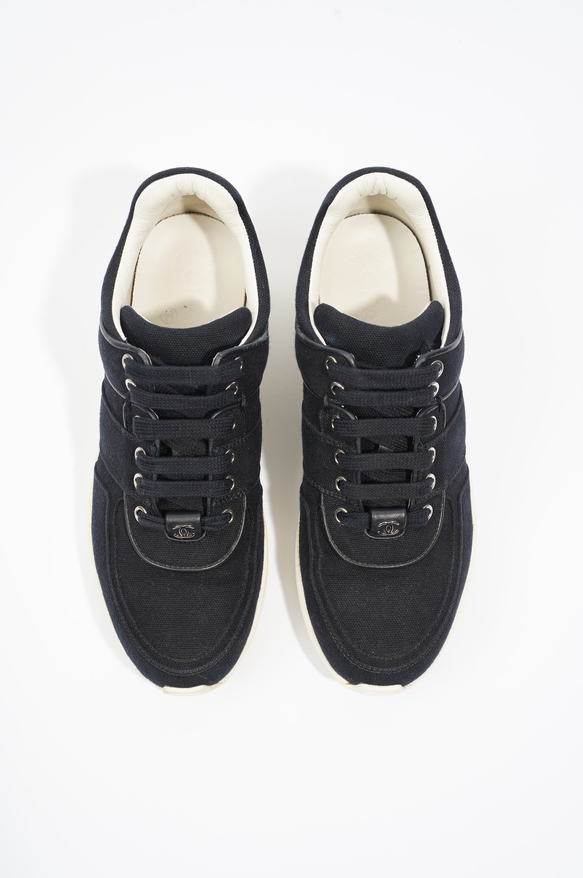 Chanel Womens Tennis Trainer Black / White EU 37 / UK 4