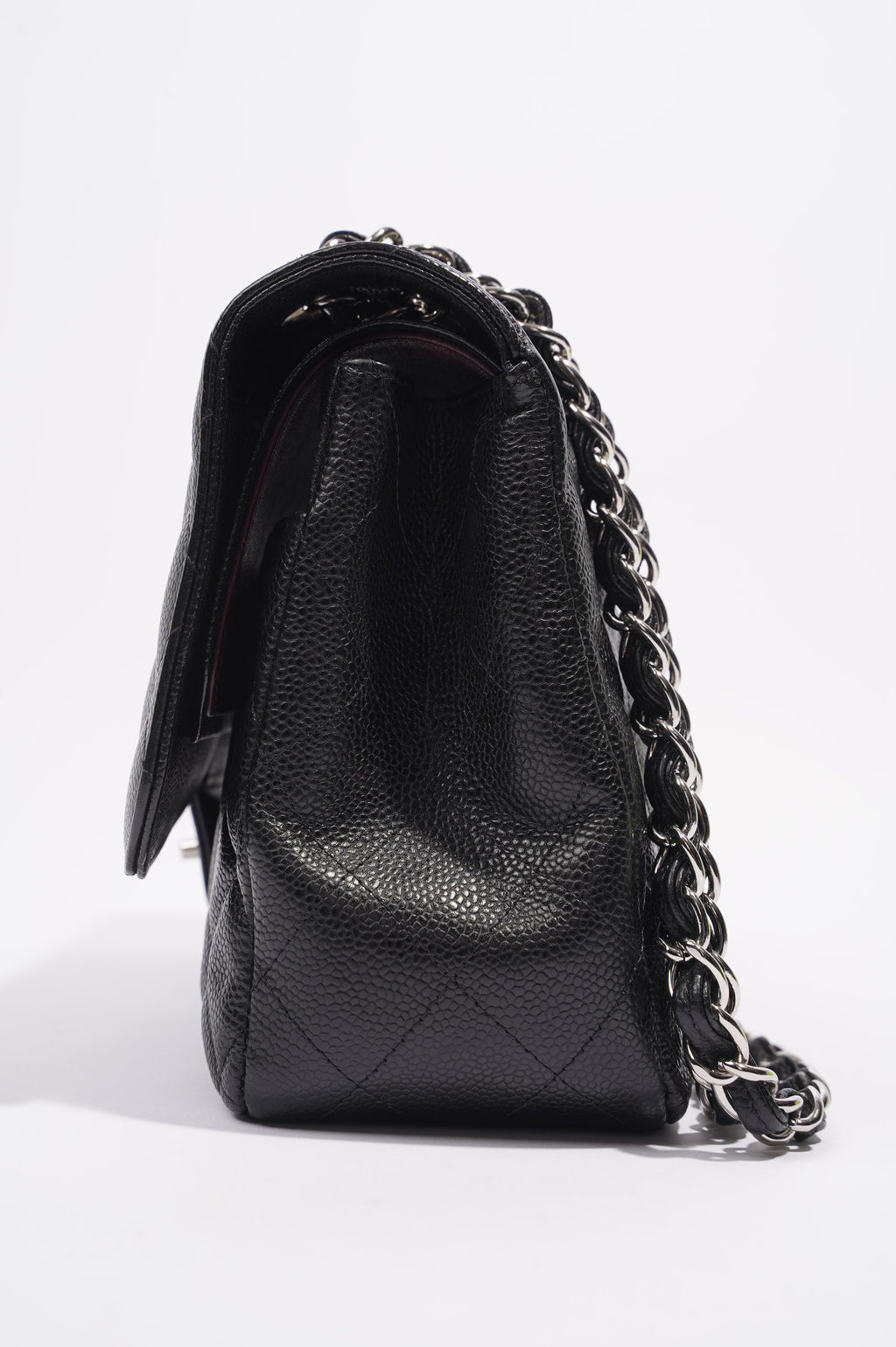 Chanel Womens Caviar Classic Double Flap Black Large