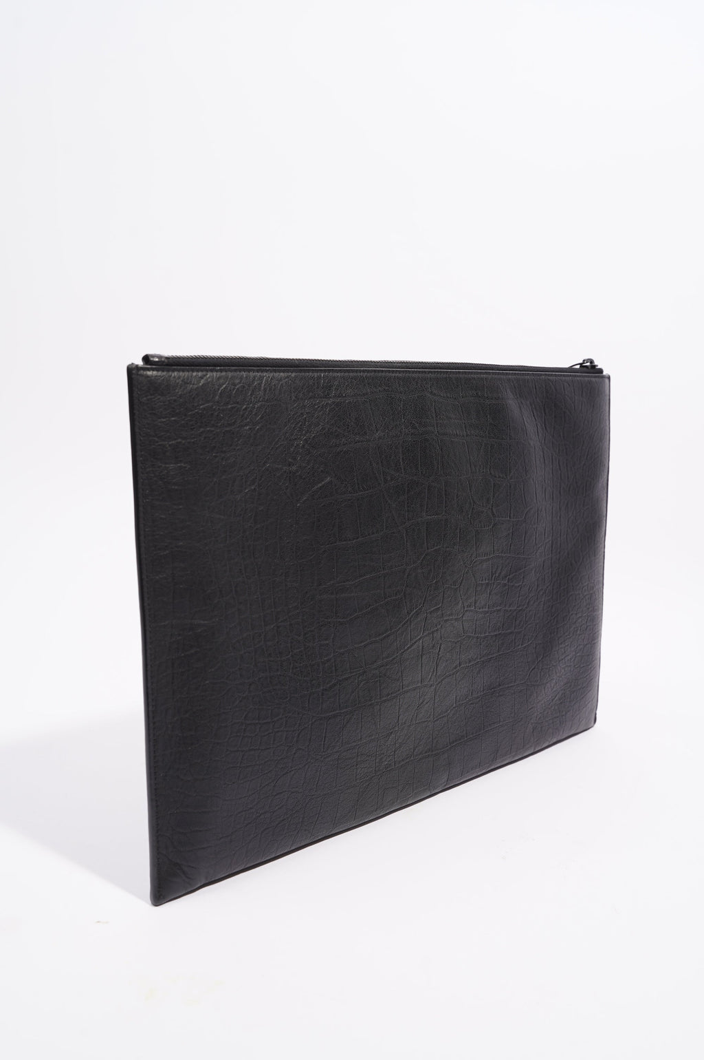 Saint Laurent Womens Clutch Black Leather Large