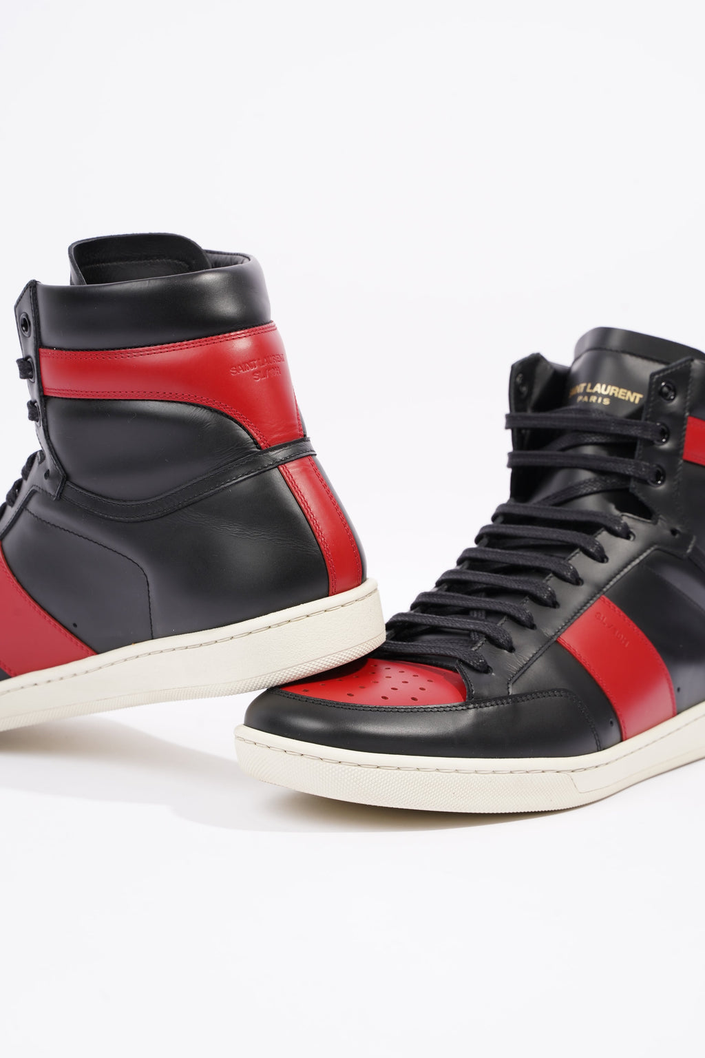 Saint Laurent Mens YSL10 High Sneaker Black / Red EU 44 / UK 10