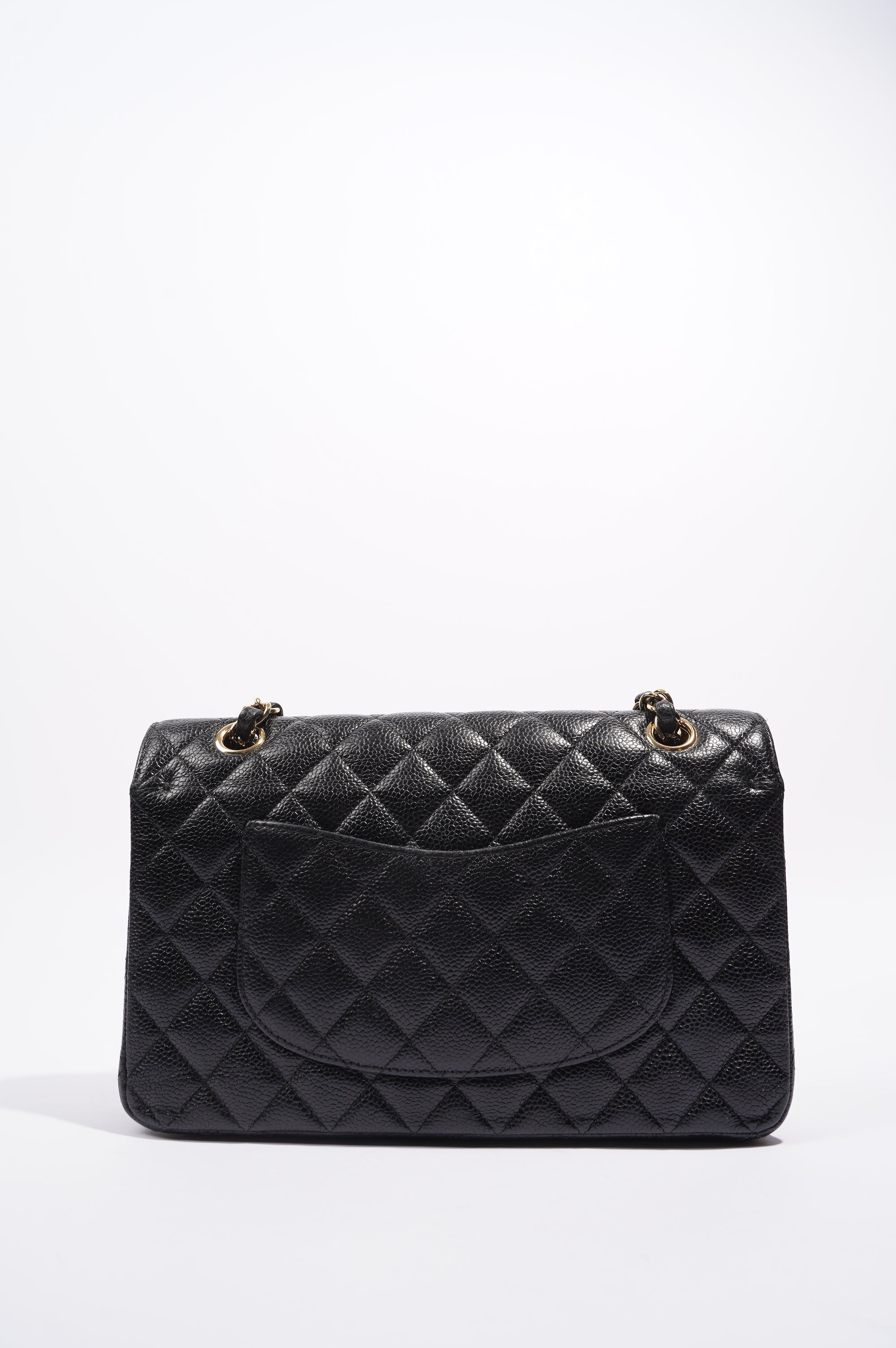 Chanel Womens Classic Flap Black Caviar Medium