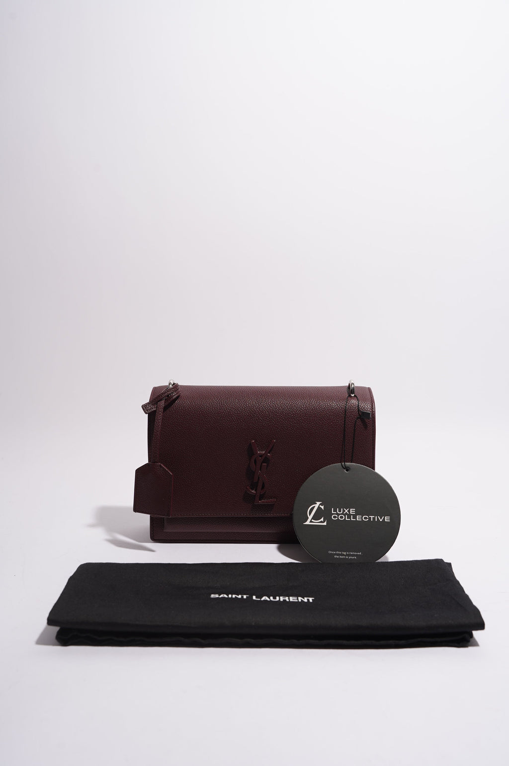 Saint Laurent Womens Sunset Burgundy Leather Medium