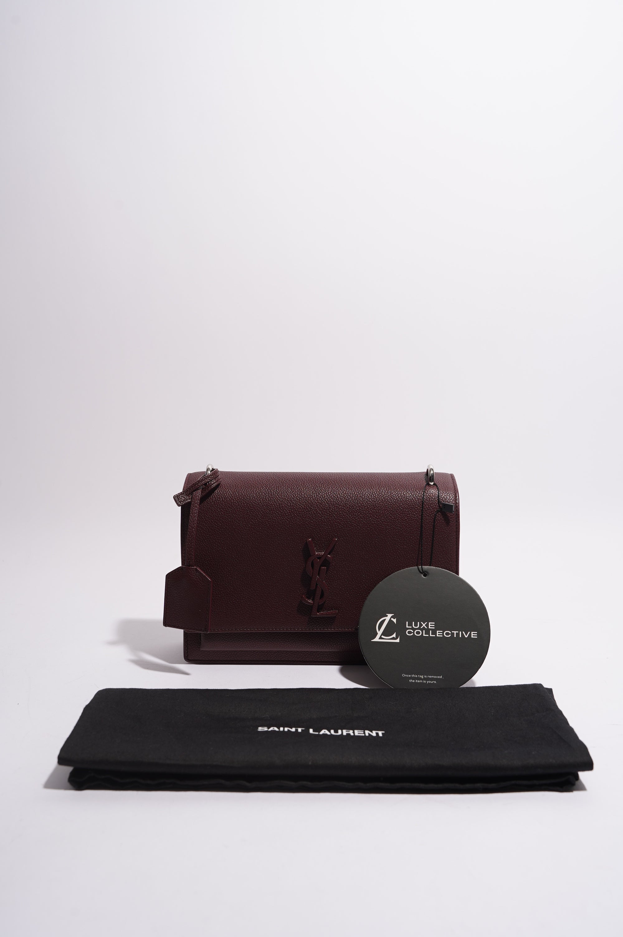 Saint Laurent Womens Sunset Burgundy Leather Medium