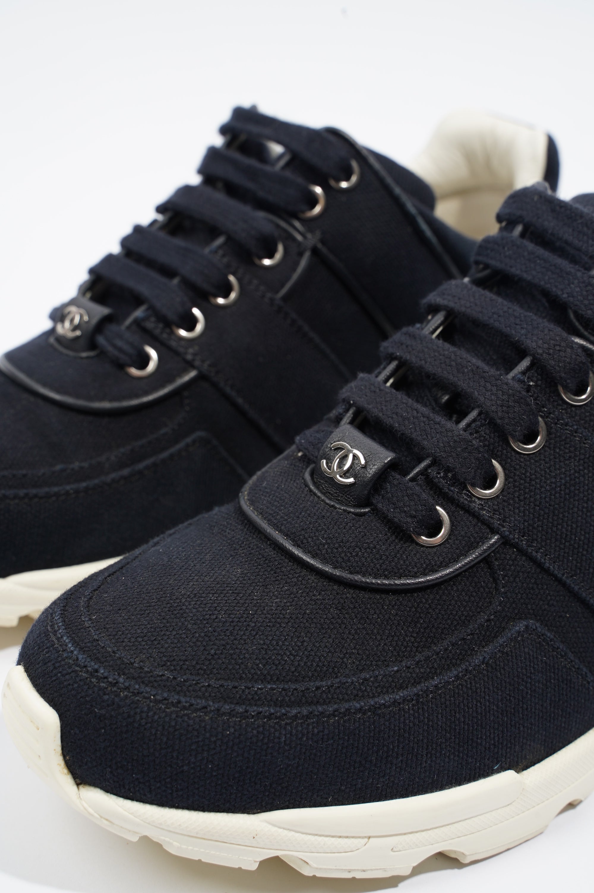 Chanel Womens Tennis Trainer Black / White EU 37 / UK 4