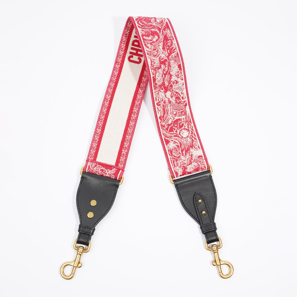 Christian Dior Toile De Jouy Strap Red Canvas