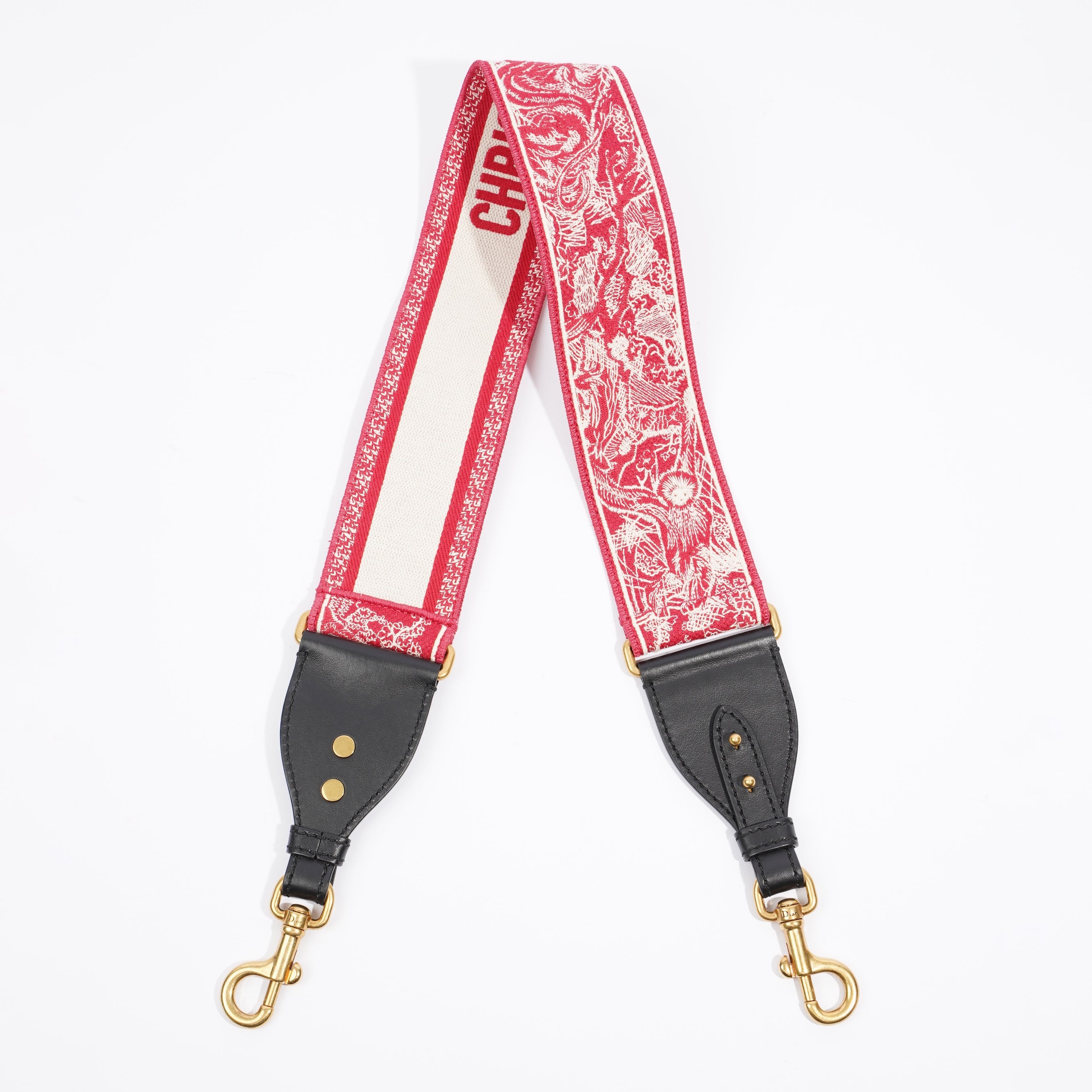 Christian Dior Toile De Jouy Strap Red Canvas