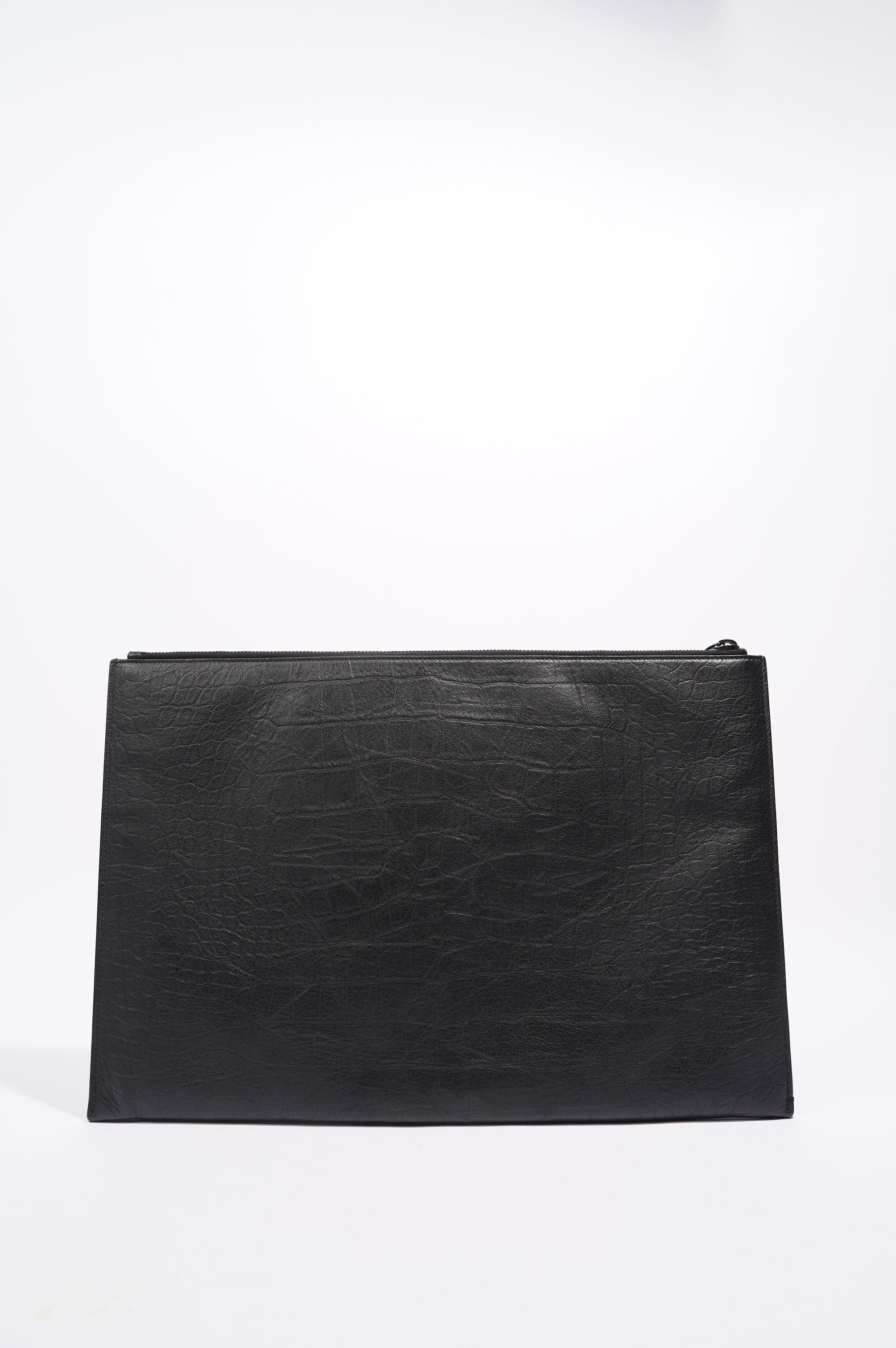 Saint Laurent Womens Clutch Black Leather Large