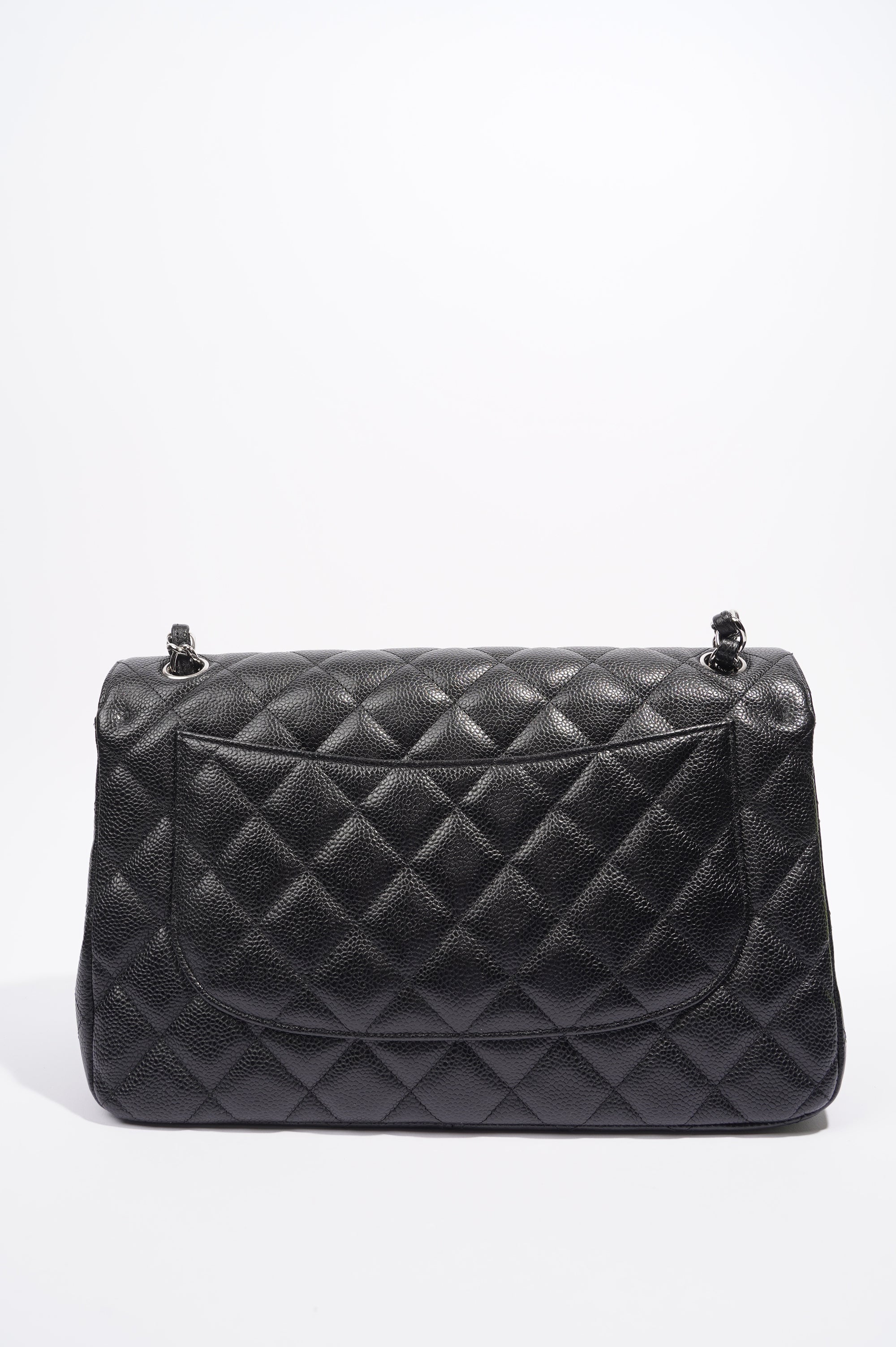 Chanel Womens Caviar Classic Double Flap Black Large