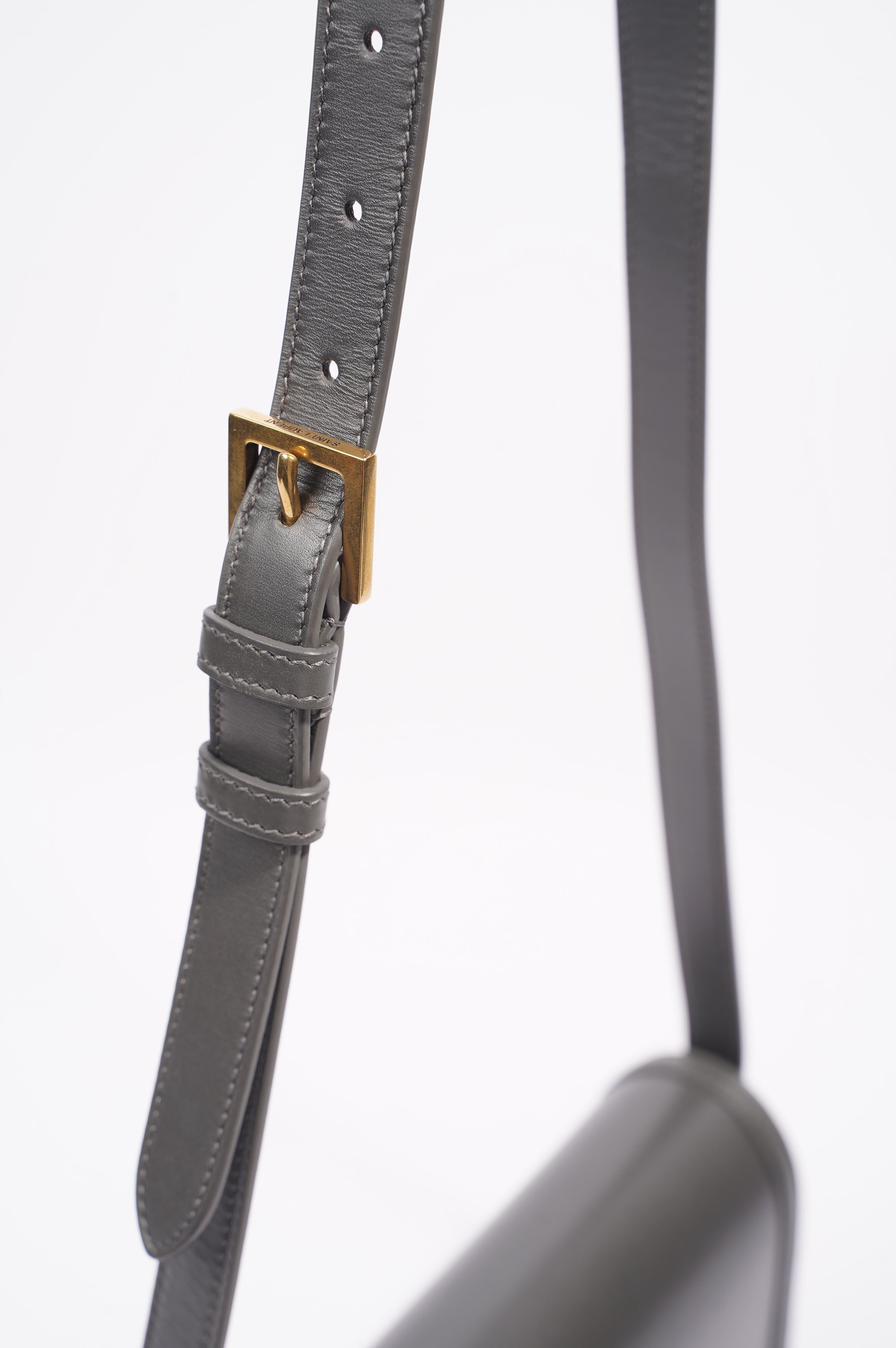 Saint Laurent Solferino Satchel Grey Leather Medium
