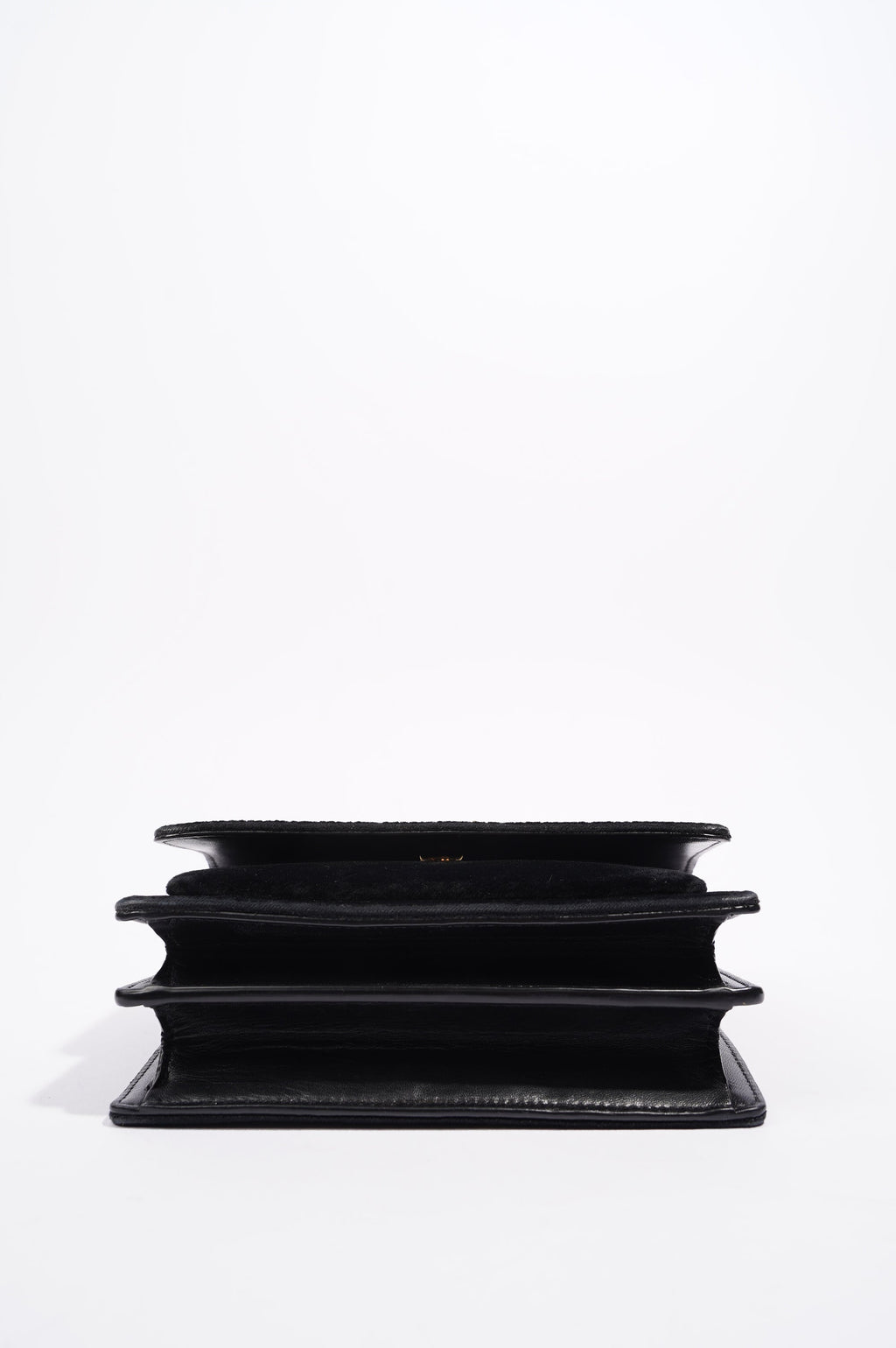Saint Laurent Womens Sunset Black Velvet Small