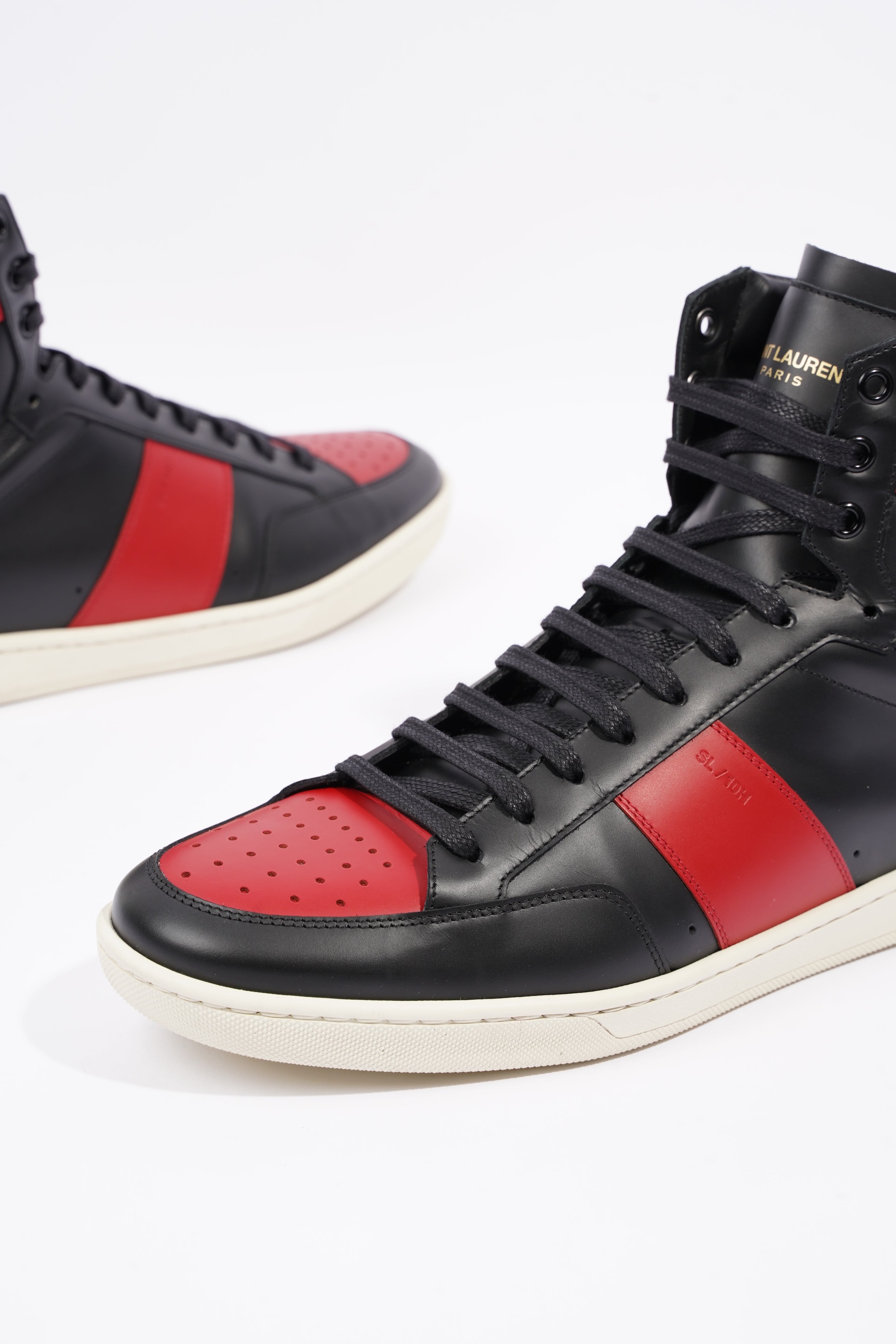 Saint Laurent Mens YSL10 High Sneaker Black / Red EU 44 / UK 10