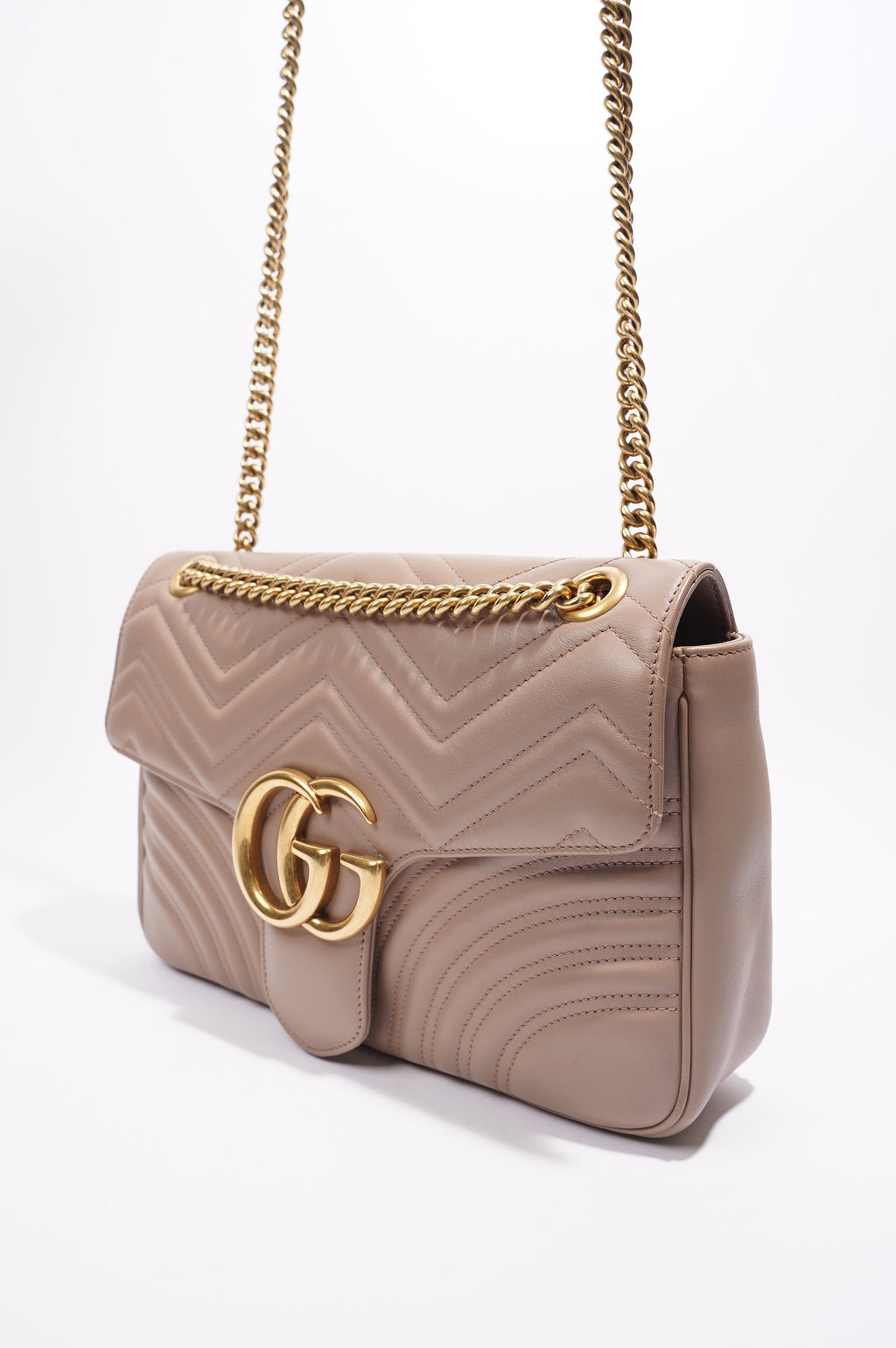 Gucci Womens Marmont Flap Nude Medium