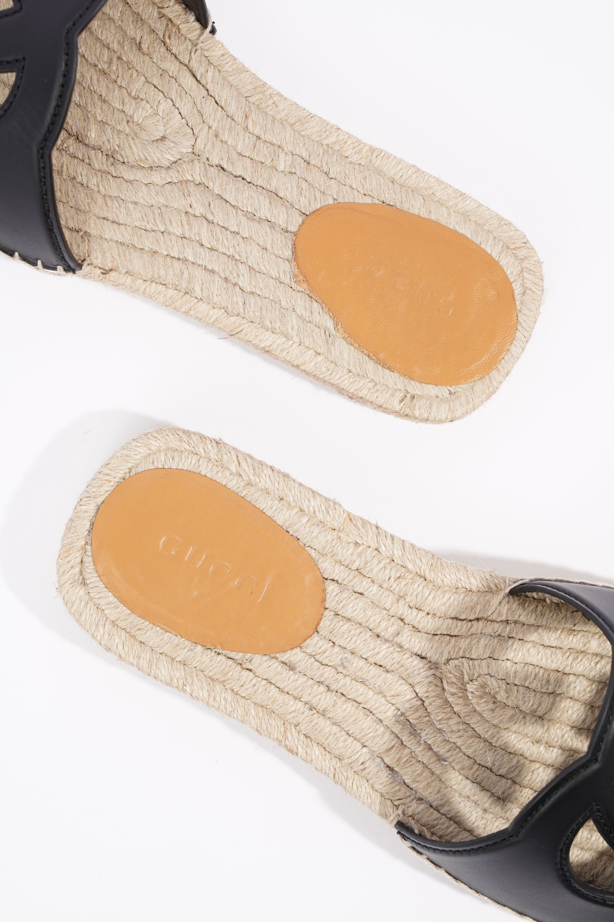 Gucci Mens Interlocking G Cut-Out Slide Sandal Black EU 45 / UK 11