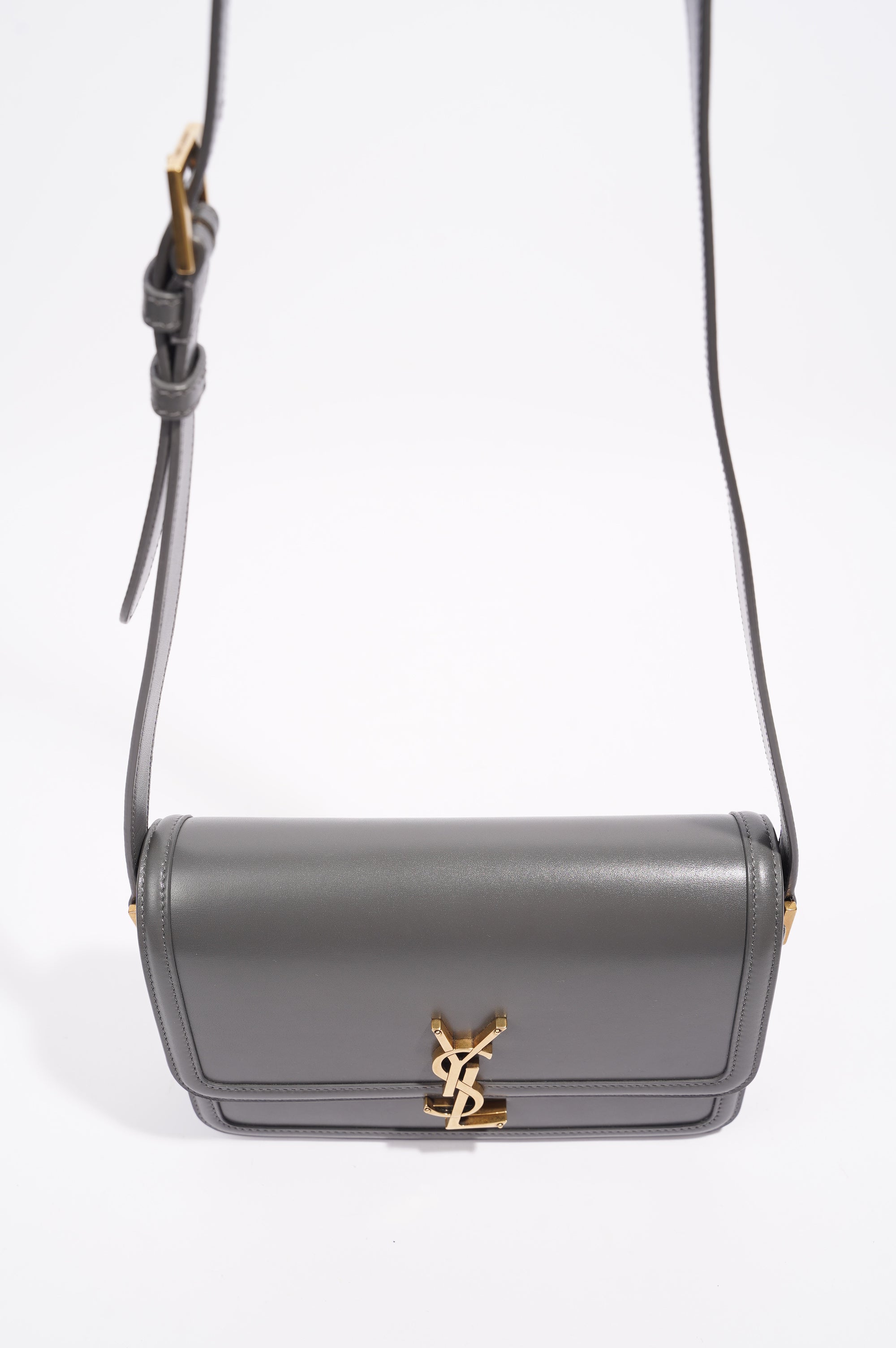 Saint Laurent Solferino Satchel Grey Leather Medium