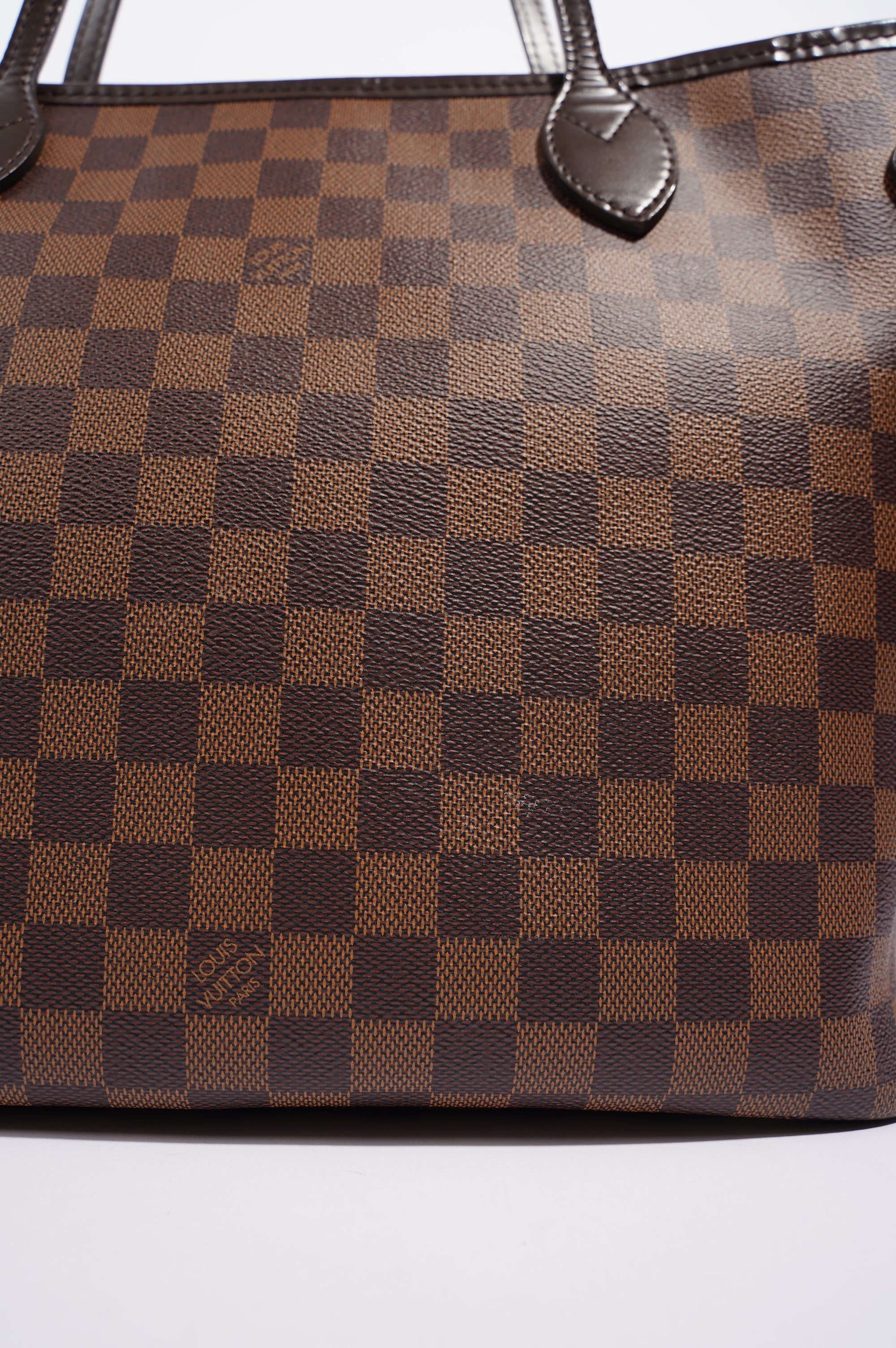 Louis Vuitton Womens Neverfull Bag Damier Ebene Canvas MM