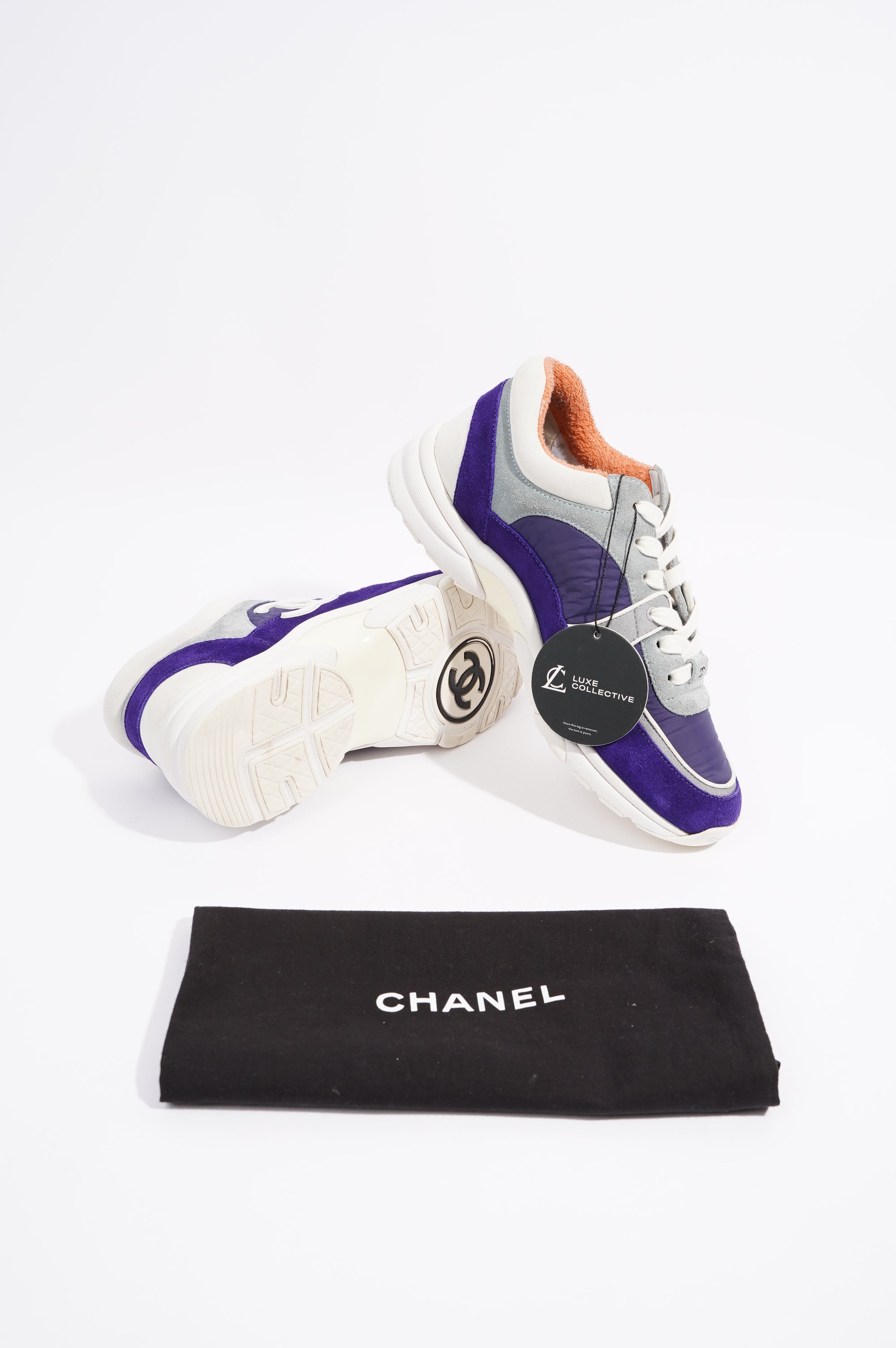 Chanel Womens CC Logo Blue / White EU 38 / UK 5