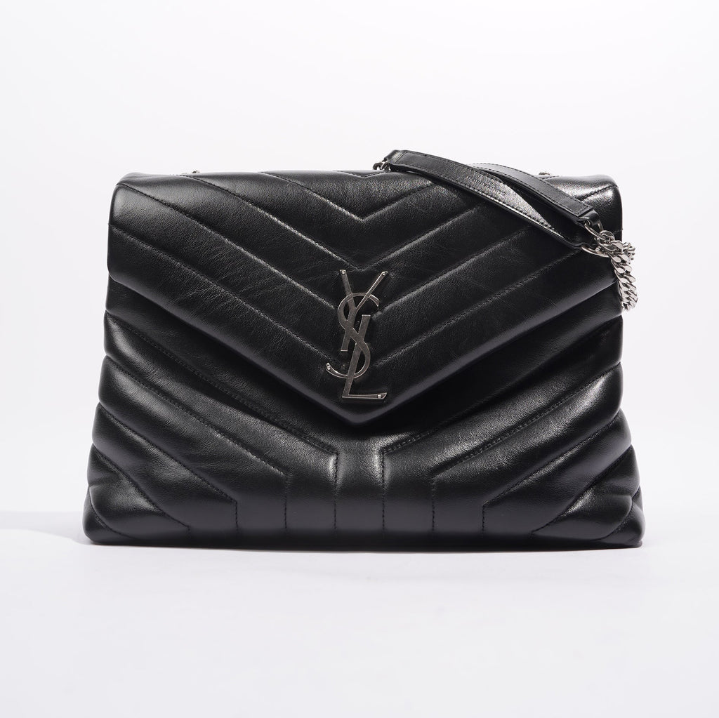 Saint Laurent Womens Lou Lou Bag Black Leather Medium