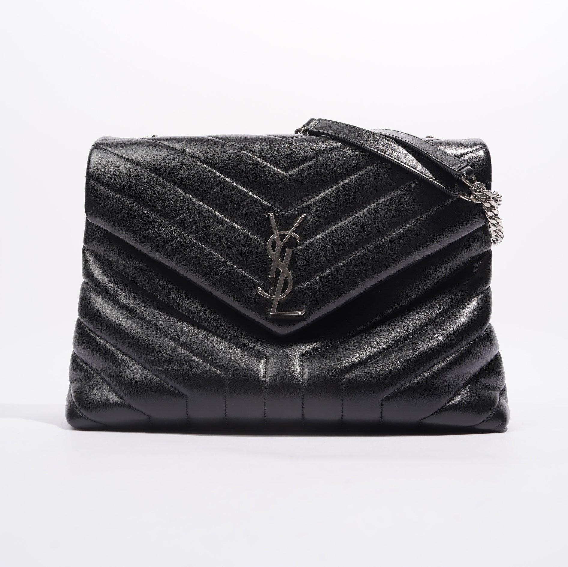 Saint Laurent Womens Lou Lou Bag Black Leather Medium