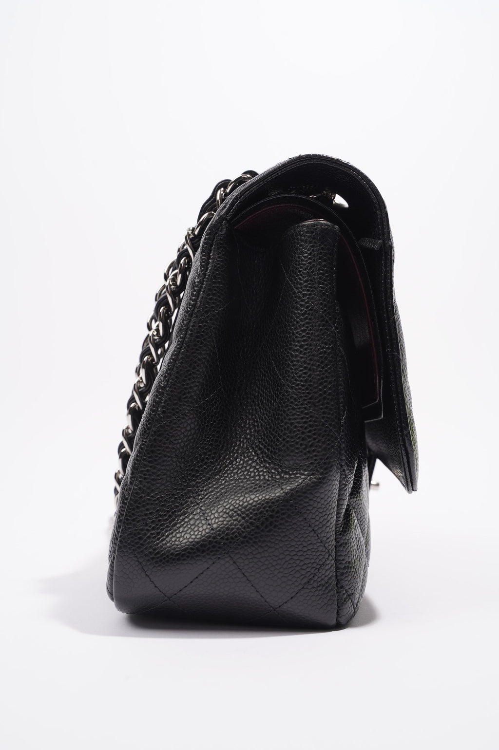 Chanel Womens Caviar Classic Double Flap Black Large