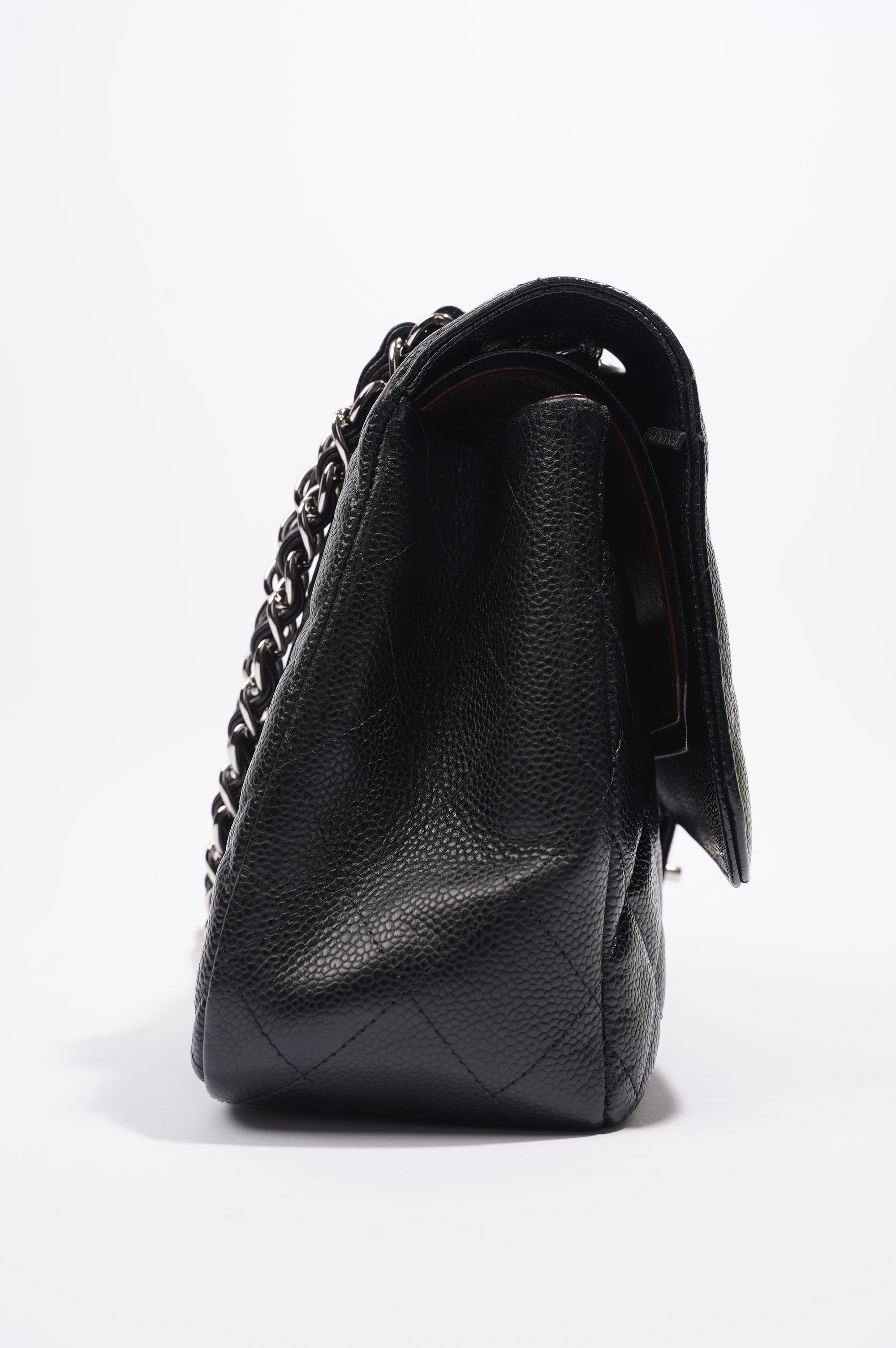 Chanel Womens Caviar Classic Double Flap Black Large
