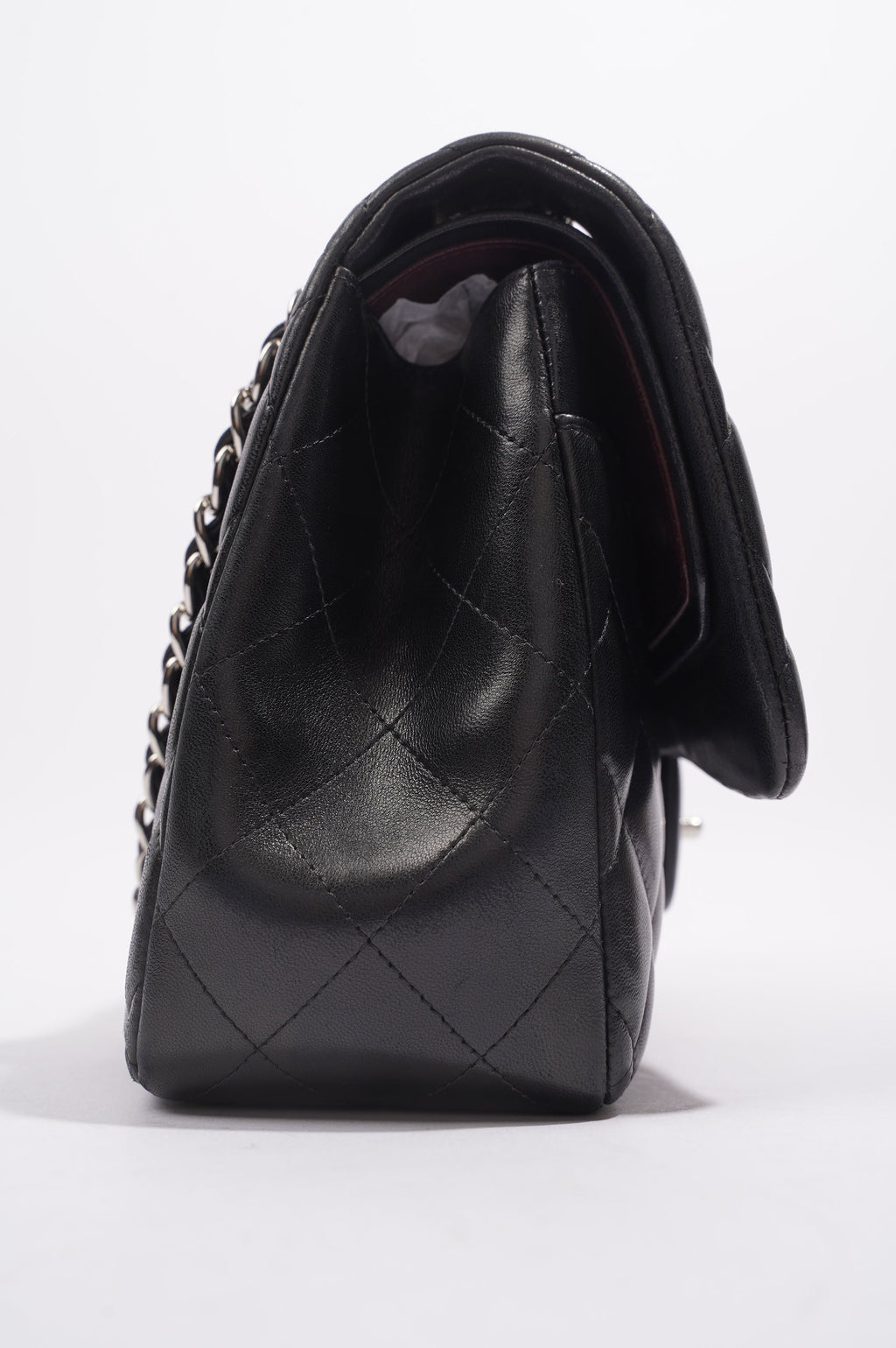 Chanel Double Flap Bag Black Lambskin Leather Large