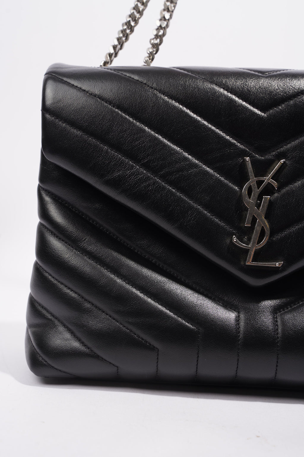 Saint Laurent Womens Lou Lou Bag Black Leather Medium