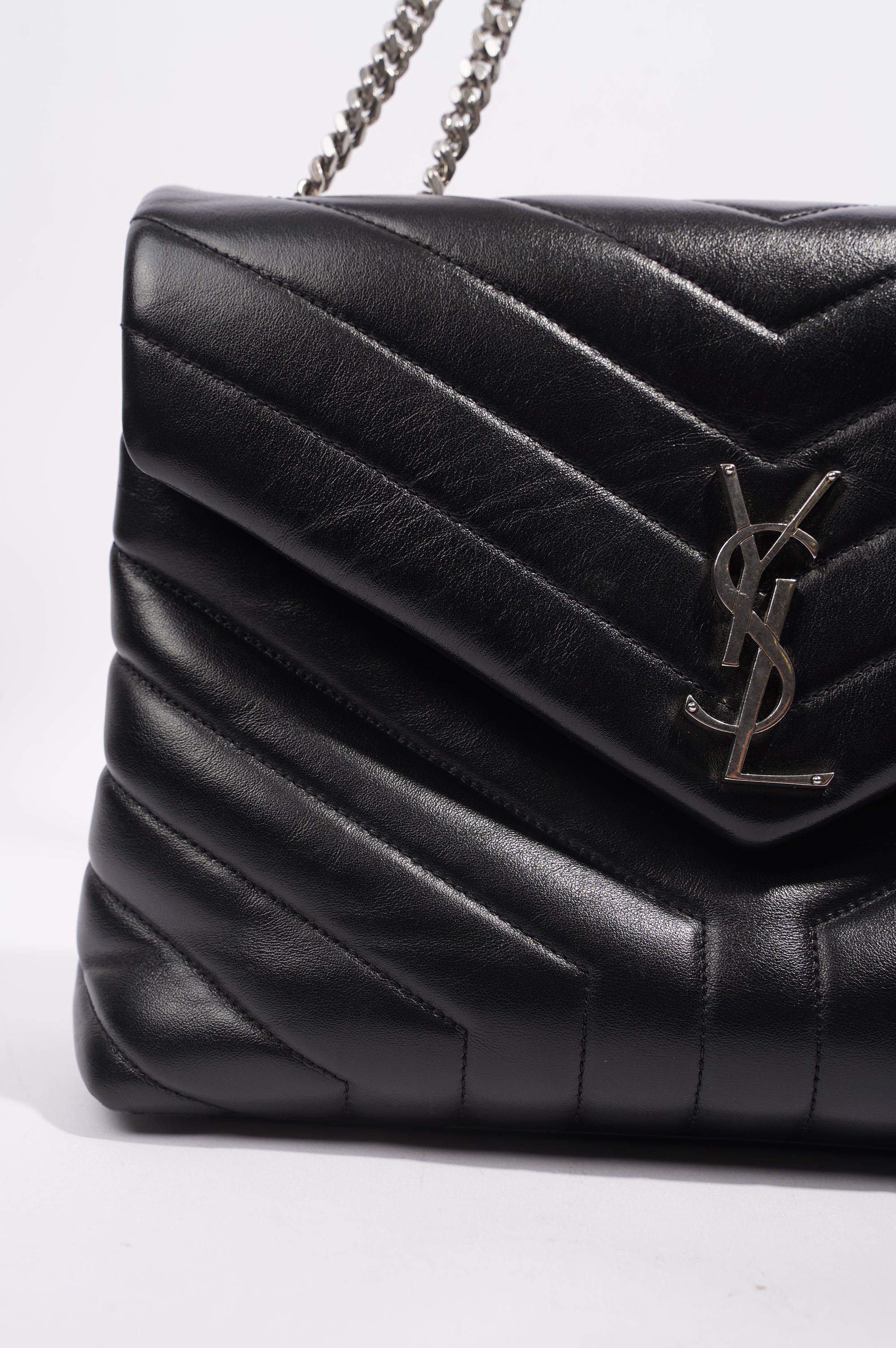Saint Laurent Womens Lou Lou Bag Black Leather Medium
