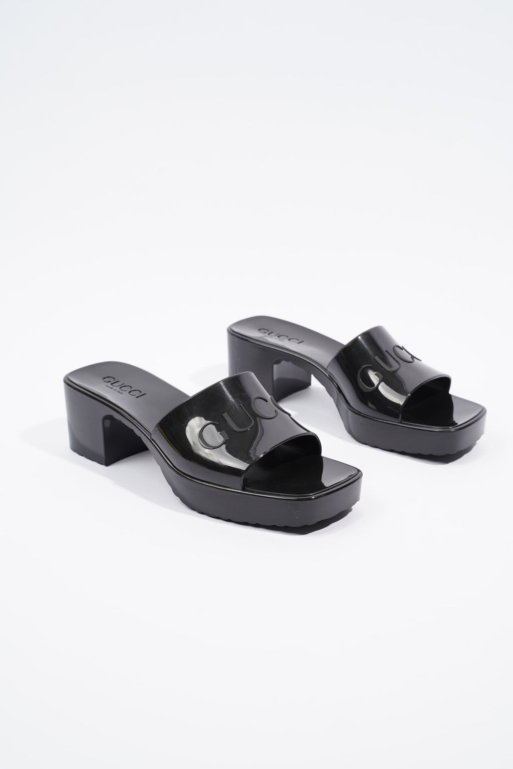 Gucci Rubber Slide Sandal Black EU 36 / UK 3
