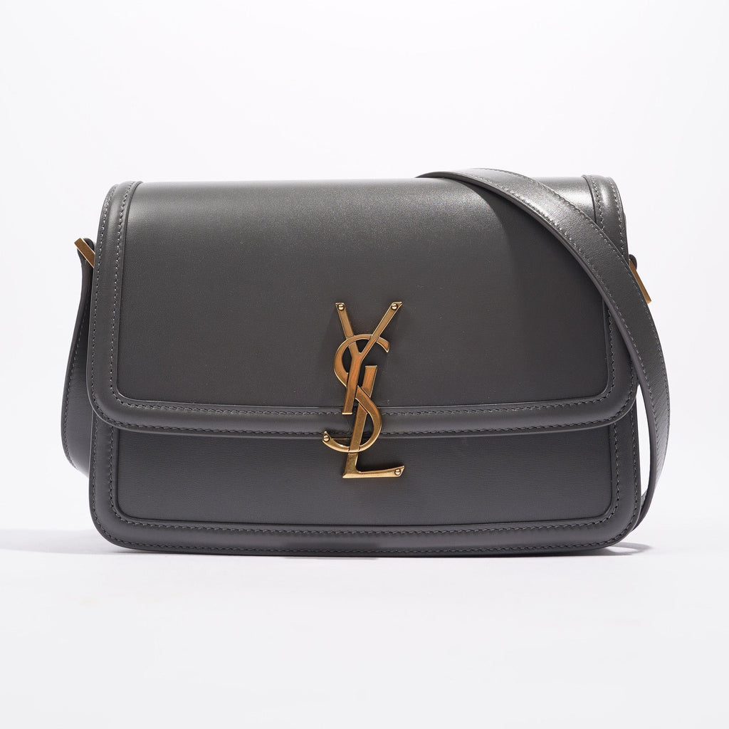 Saint Laurent Solferino Satchel Grey Leather Medium