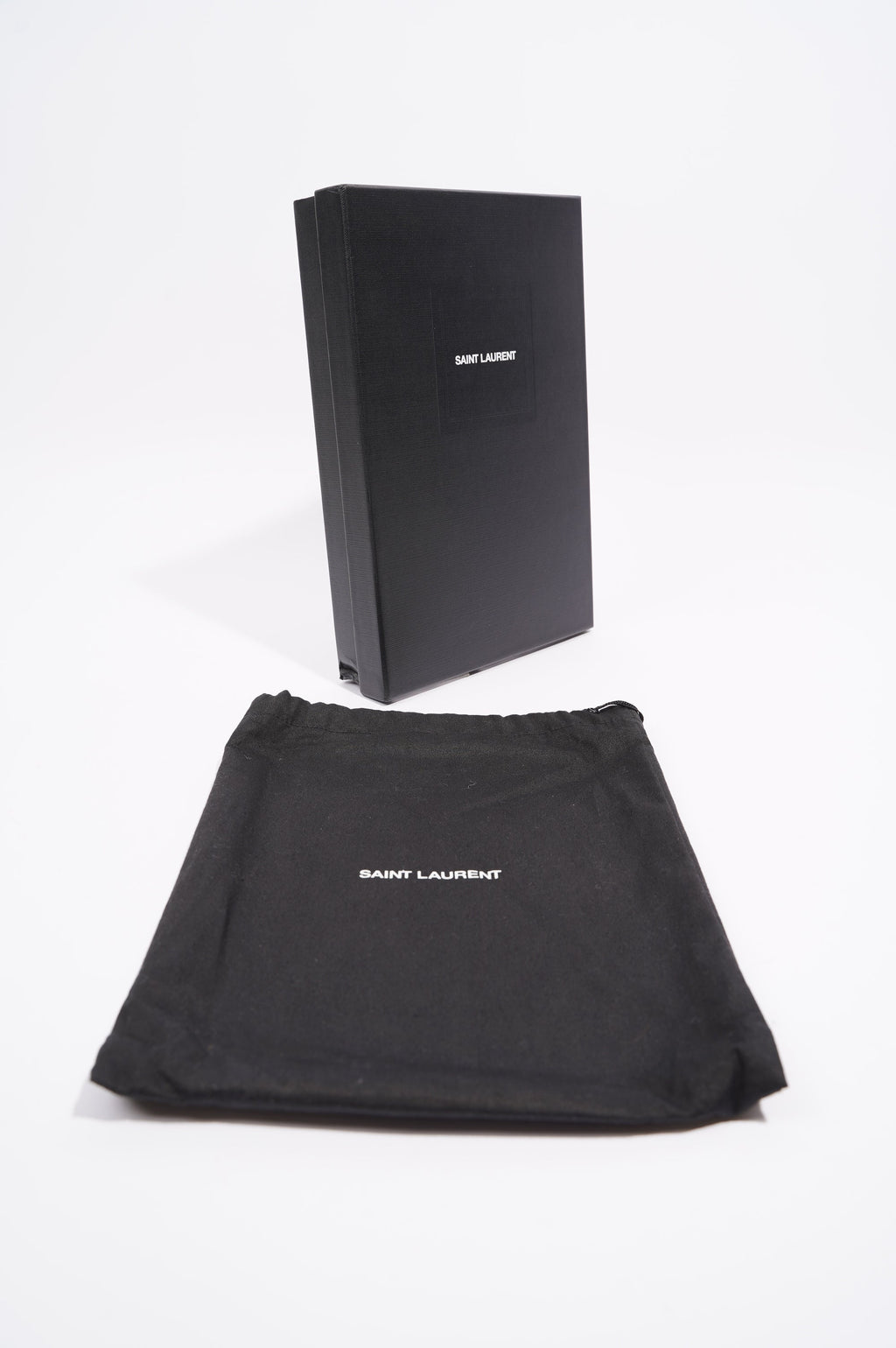 Saint Laurent Womens Paris Logo Stamp Pouch Black
