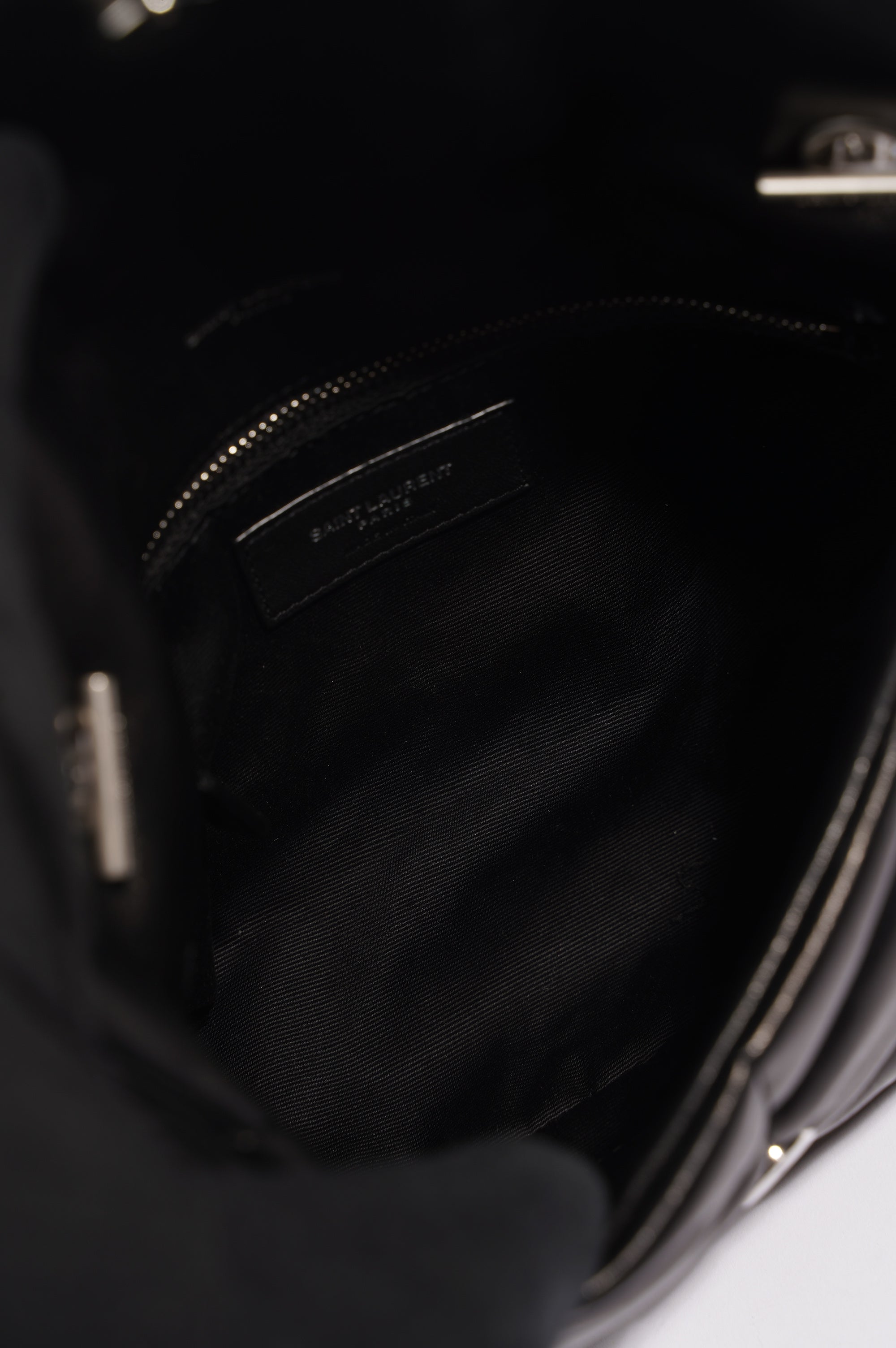 Saint Laurent Womens Lou Lou Puffer Crossbody Bag Black Leather Toy