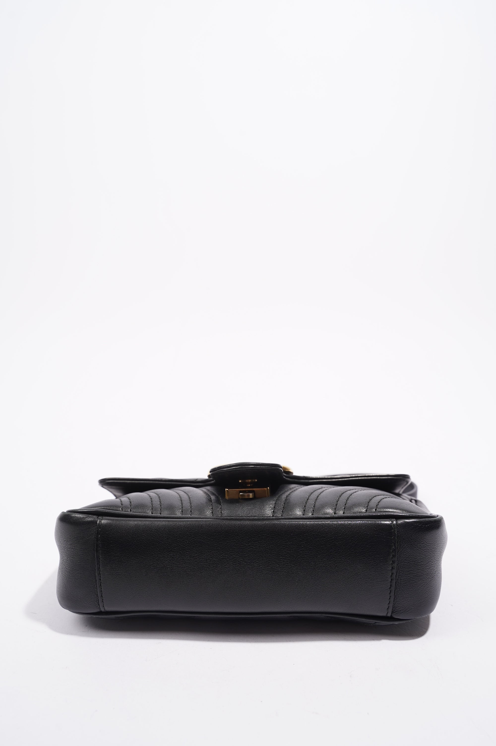 Gucci Womens GG Marmont Flap Bag Black Mini