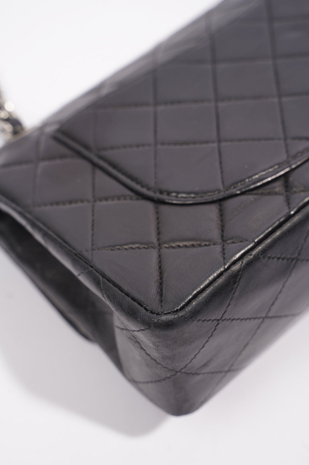Chanel Womens Lambskin Double Flap Black Small