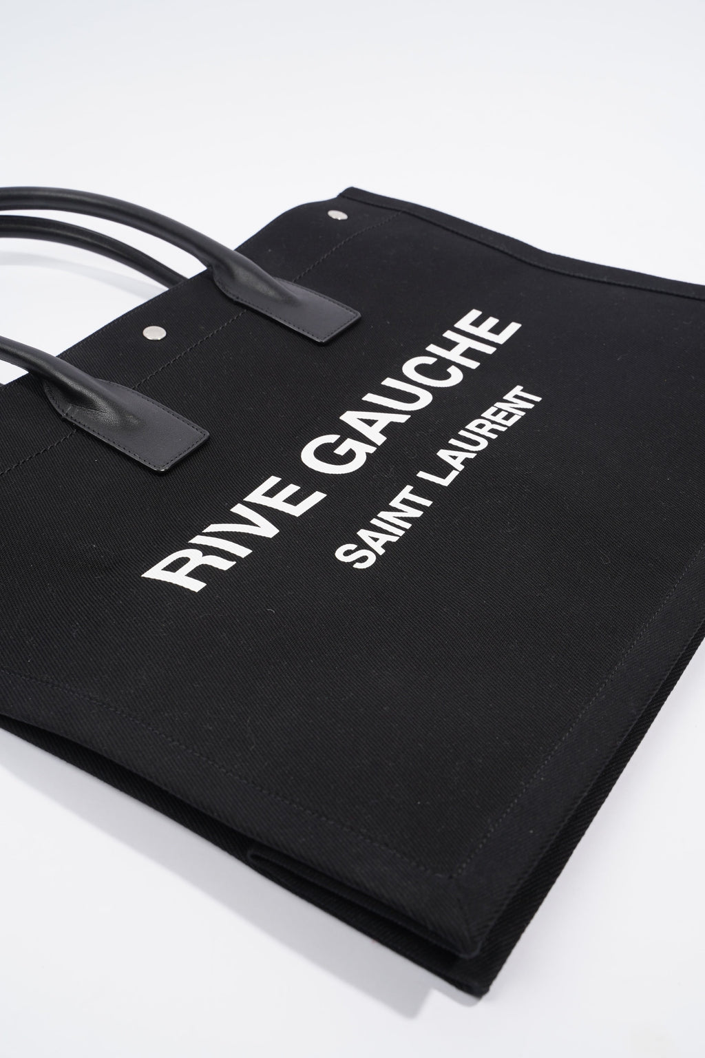 Saint Laurent Rive Gauche Tote Black Canvas Large