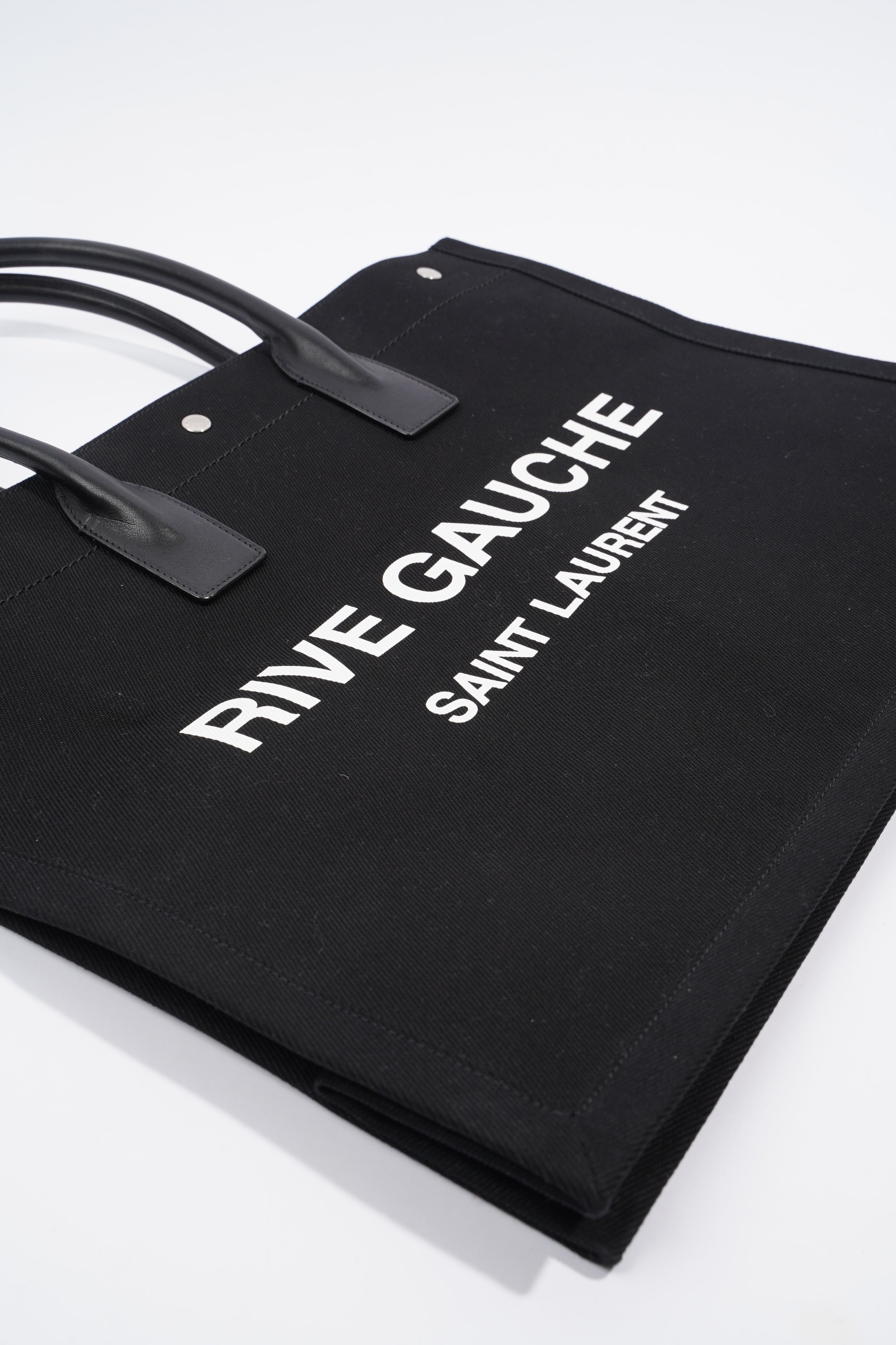 Saint Laurent Rive Gauche Tote Black Canvas Large