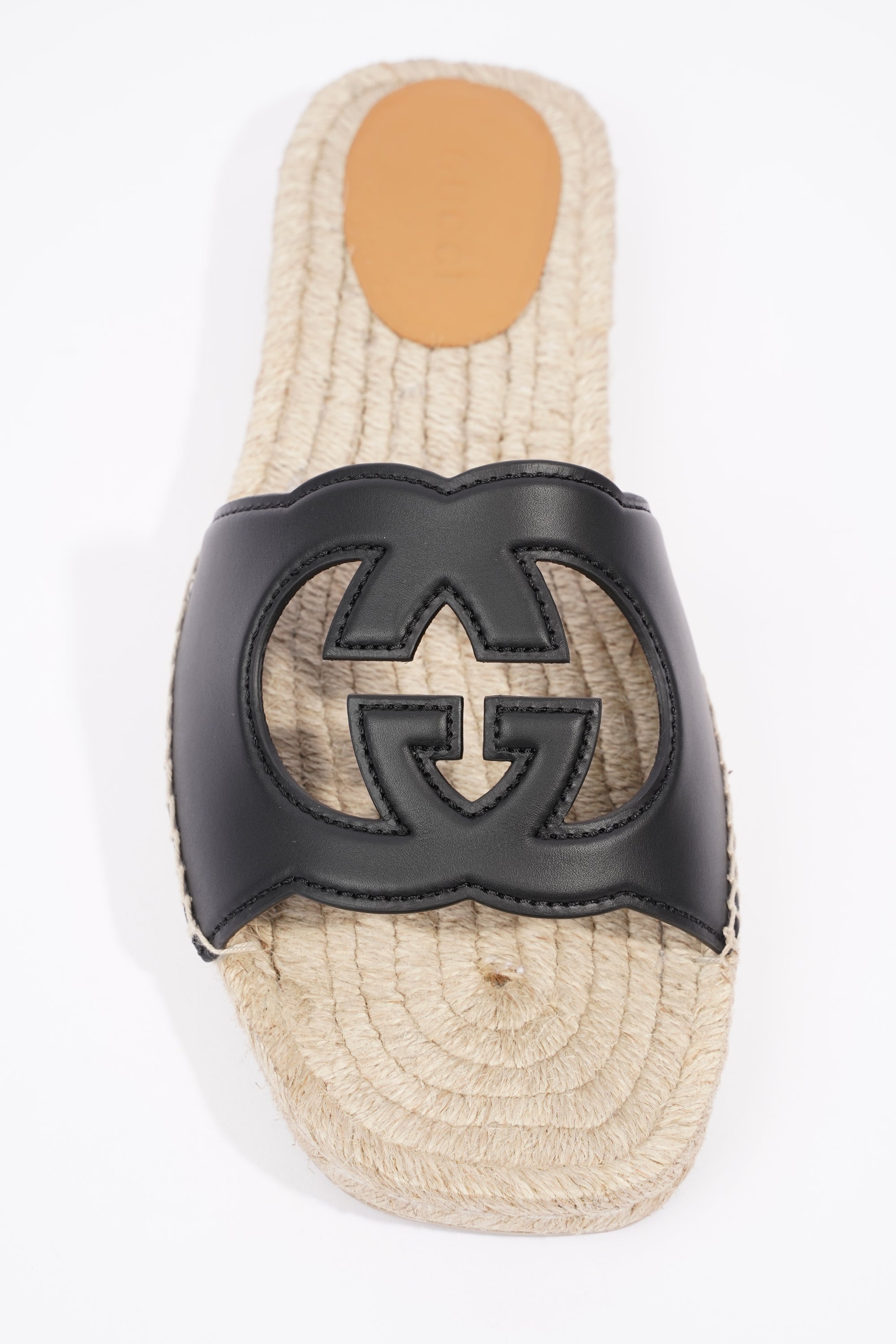 Gucci Mens Interlocking G Cut-Out Slide Sandal Black EU 45 / UK 11