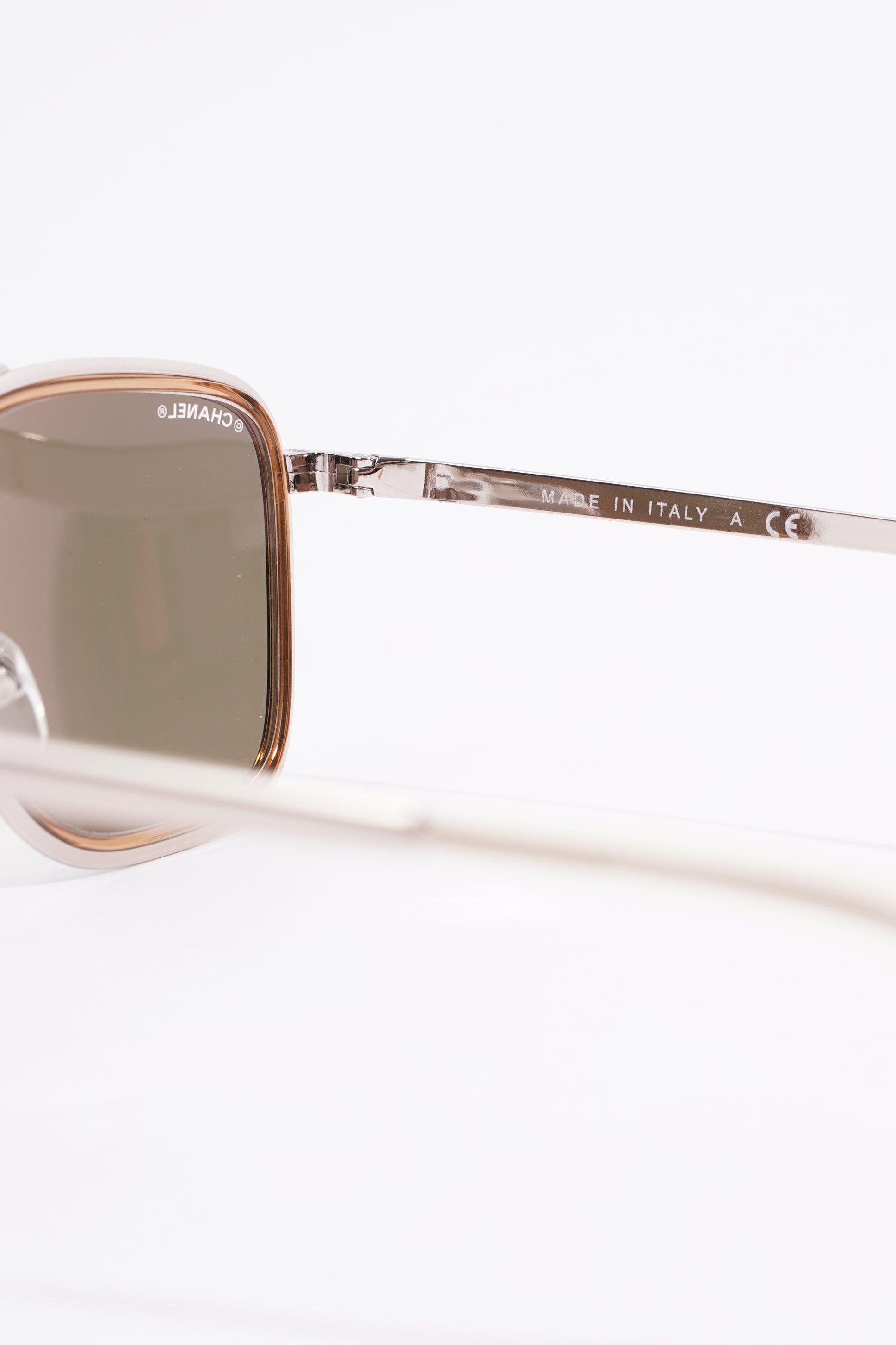 Chanel Metal Pilot Sunglasses Rose Gold Metal Acetate 140