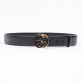 Gucci Womens Interlocking Belt Black Leather 100cm - 40"